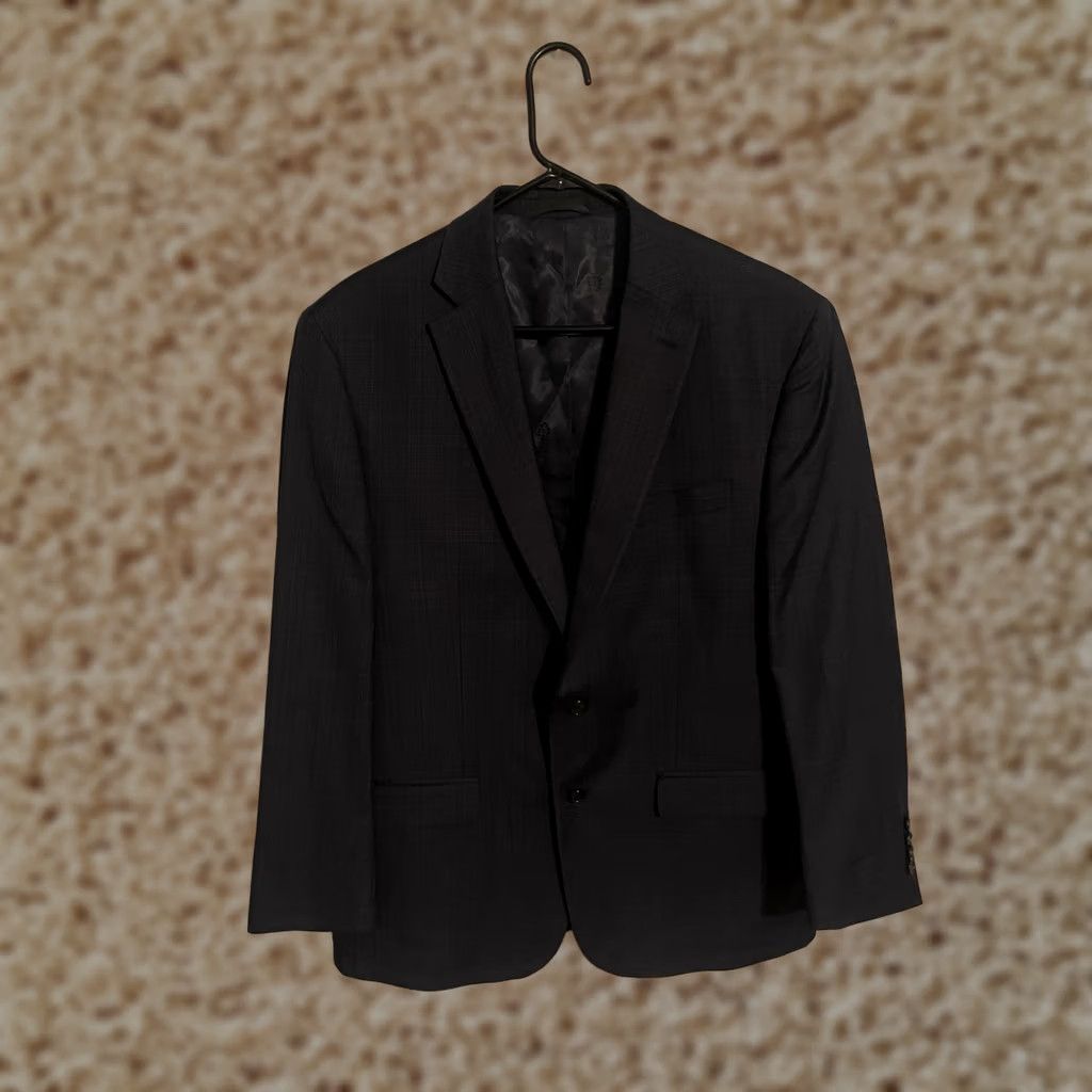 Ralph Lauren Lauren Ralph Lauren LRL Navy Blue Plaid Wool Blazer Suit Jacket Coat Mens 44R Size 44R - 1 Thumbnail