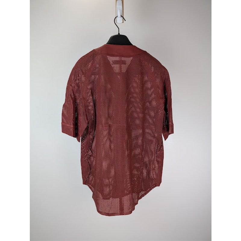 Amiri o1rshd1 MA Perforated Baseball Shirt in Sun Dried Tomato Size US M / EU 48-50 / 2 - 10 Thumbnail