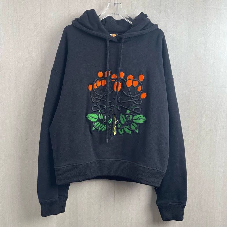Loewe black hooded sweatshirt with floral design Size US M / EU 48-50 / 2 - 5 Thumbnail