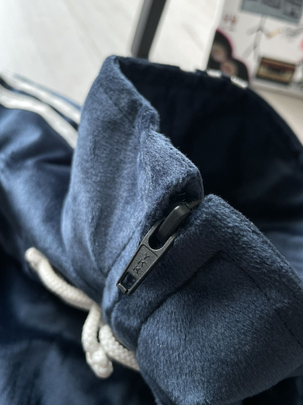 Other Napoleon Adidas Track Jacket Style Y2K Velour Dark Blue Size M / US 6-8 / IT 42-44 - 7 Thumbnail