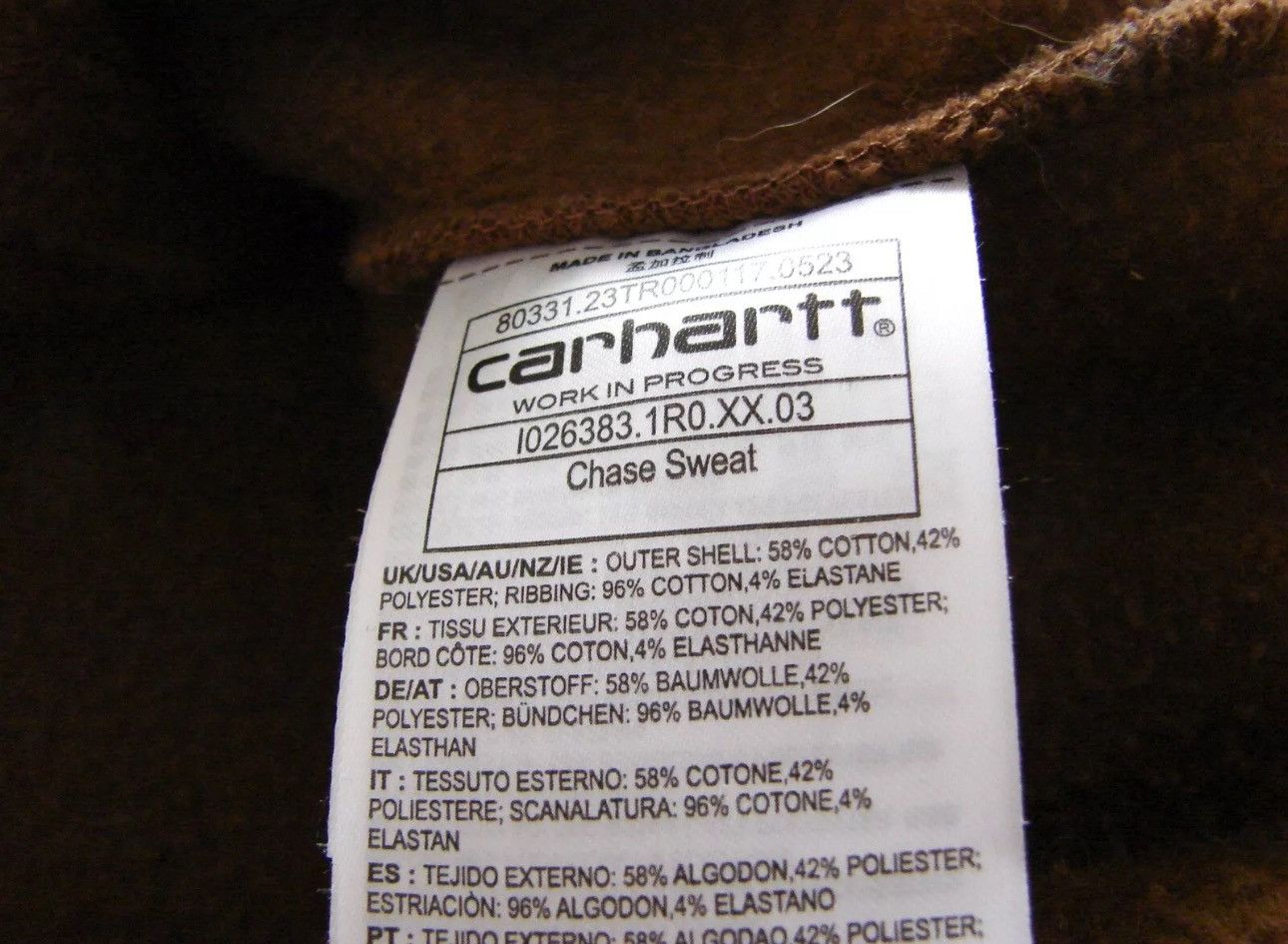 Carhartt Wip Carhartt WIP Brown Pullover Crewneck Chase Sweat Sweatshirt Size US M / EU 48-50 / 2 - 4 Thumbnail