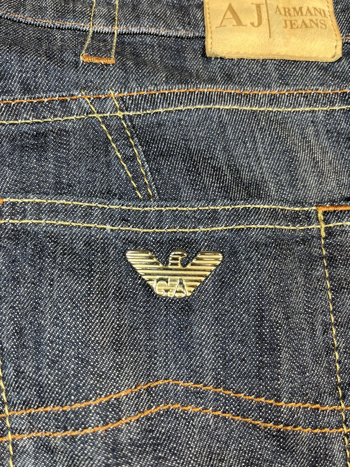 Armani Armani Jeans AJ Metal Logo Indigo Denim Jeans Size US 30 / EU 46 - 15 Thumbnail