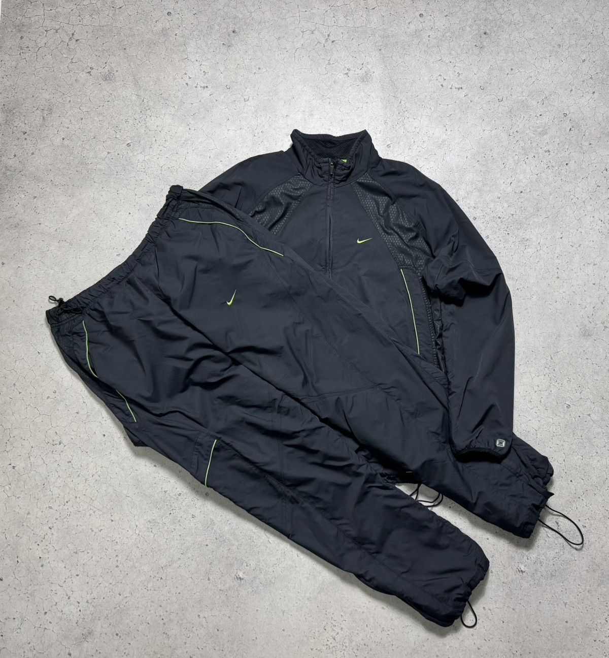 Nike Nike Shox Vintage Black Nylon Track Suit Jacket & Pants Dril Size US XXL / EU 58 / 5 - 1 Thumbnail