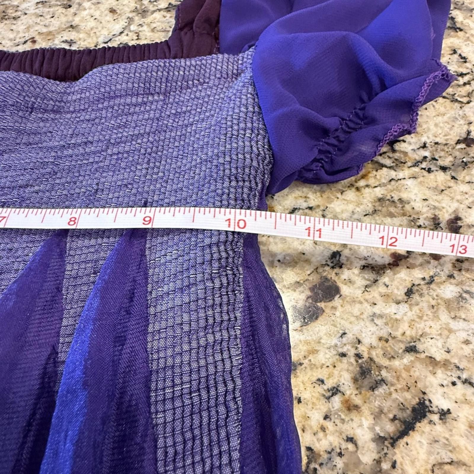 Other MOA purple embroidered floral pleated midi dress SZ 6 Size M / US 6-8 / IT 42-44 - 8 Thumbnail