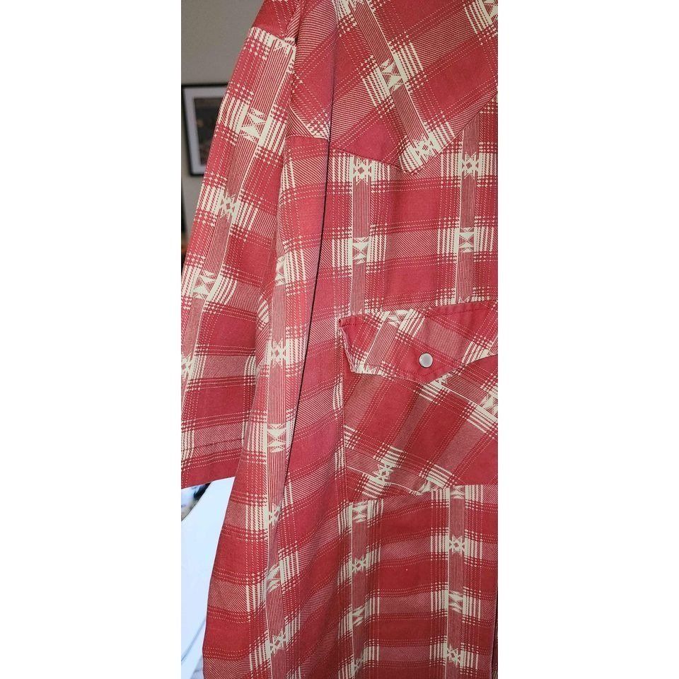 Vintage 2XL Vintage Outlaw Western Red Plaid Snap-Front Long Sleeve Size US XXL / EU 58 / 5 - 3 Thumbnail