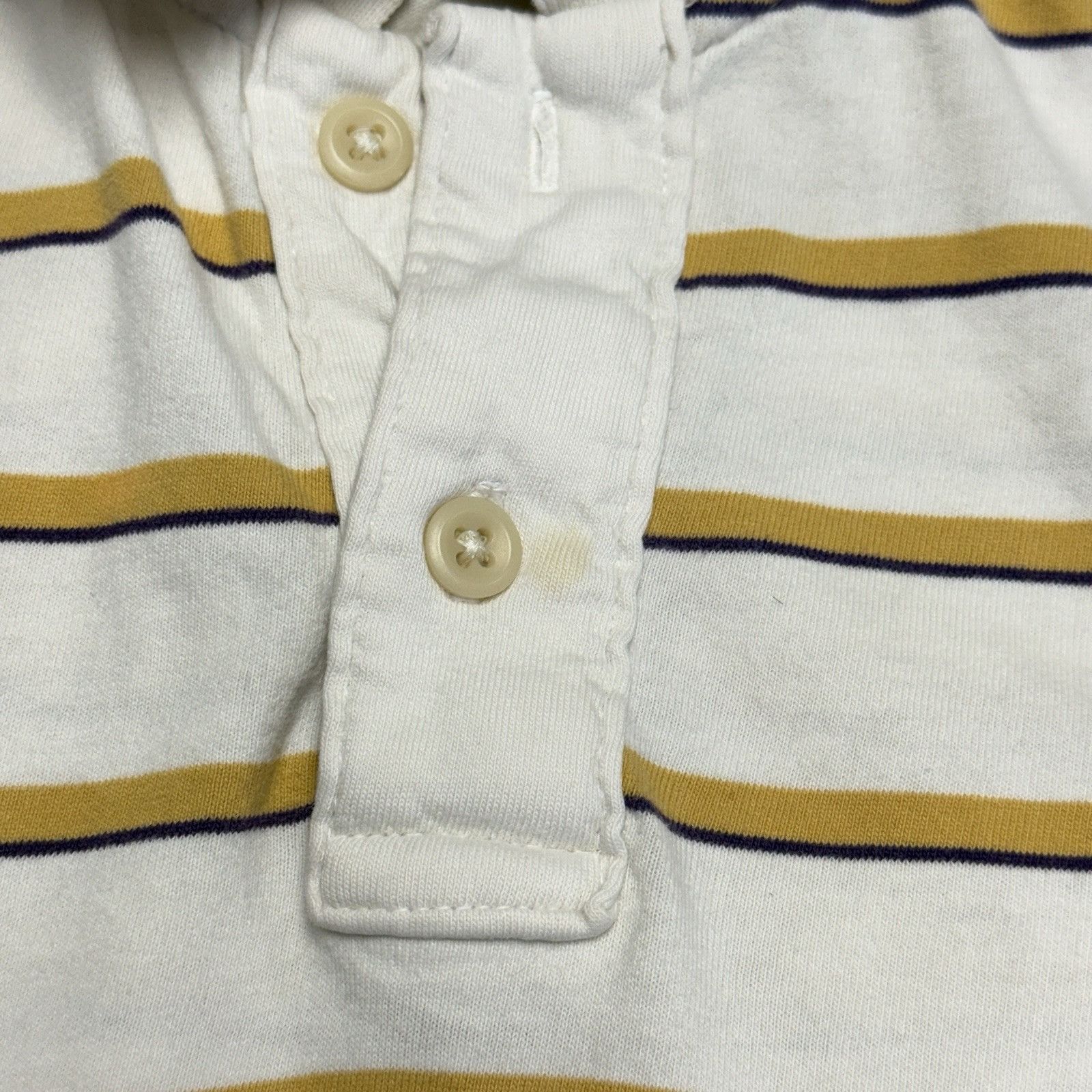 Hollister Hollister Womens Polo T Shirt White Striped Short Sleeve Y2K Size S / US 4 / IT 40 - 4 Thumbnail