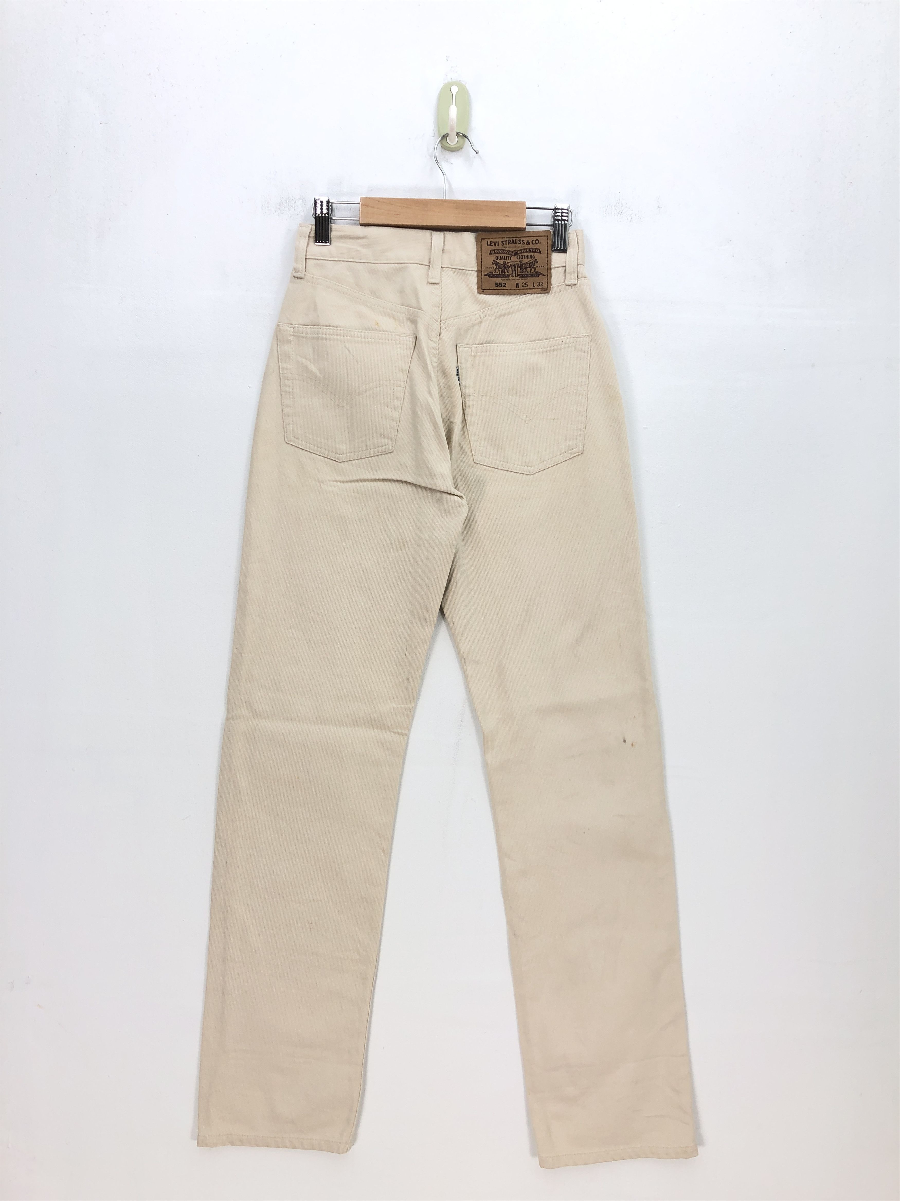 Levi's Vintage 90s Levis 552 Beige Jeans Levi's Corduroy Denim Size 24" / US 00 / IT 34 - 2 Thumbnail