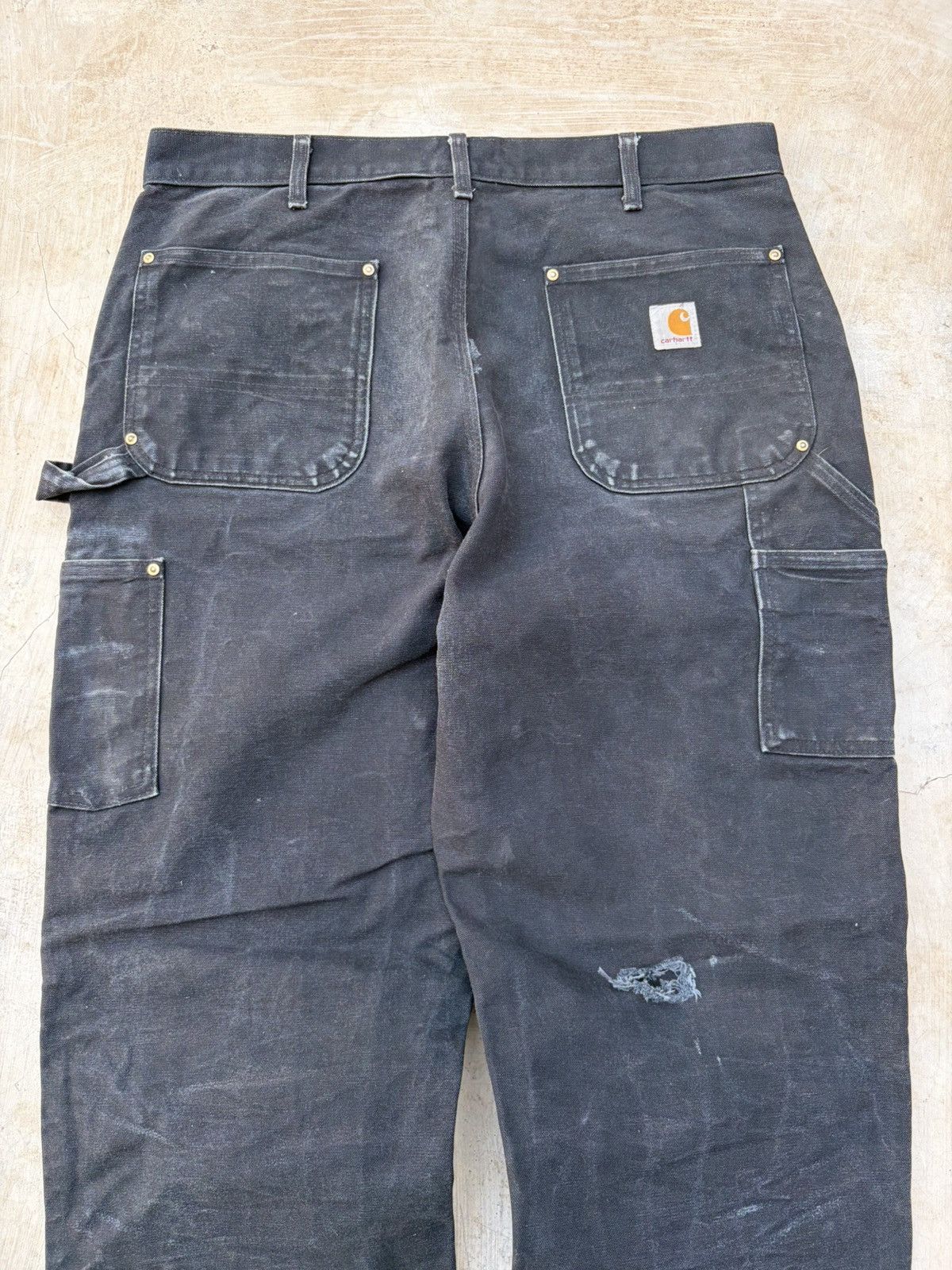 Carhartt Vintage 00s Carhartt Double Knee Pant Black Faded Size US 36 / EU 52 - 5 Thumbnail
