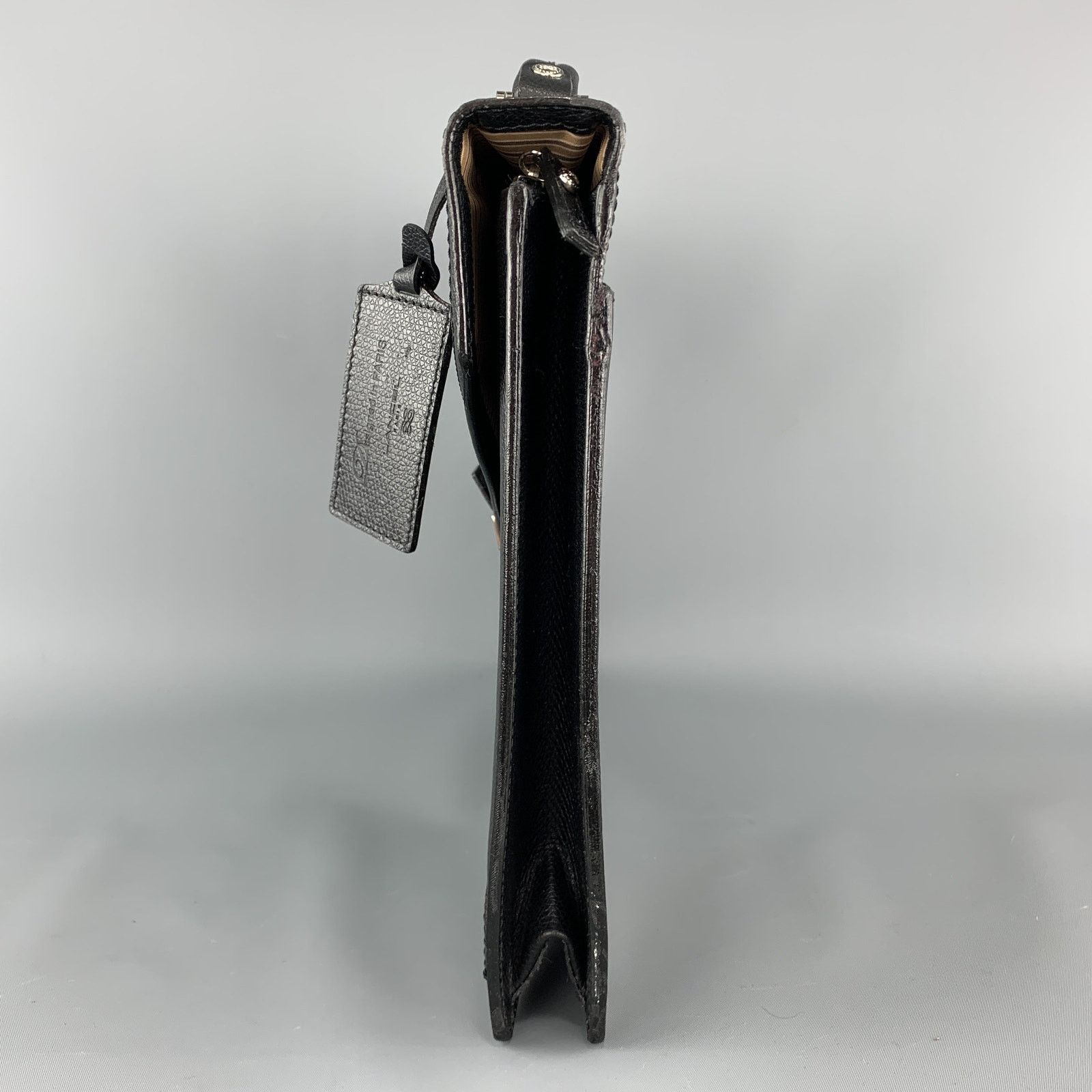 Lancel LANCEL Black Textured Leather Envelope Briefcase Size ONE SIZE - 7 Thumbnail