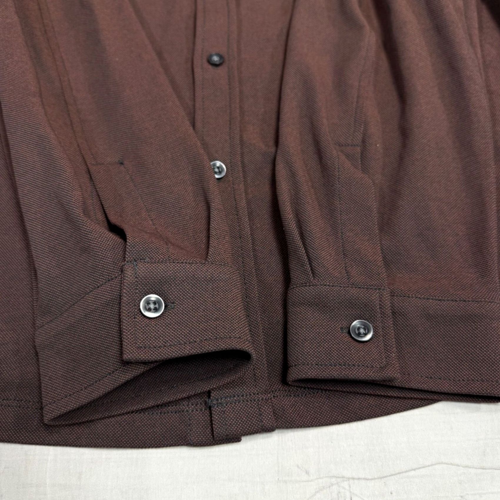 Vintage Robert Barakett Mens Button-Up Knit Shirt XL Burgundy Long Sleeve Collared Size US XL / EU 56 / 4 - 6 Thumbnail