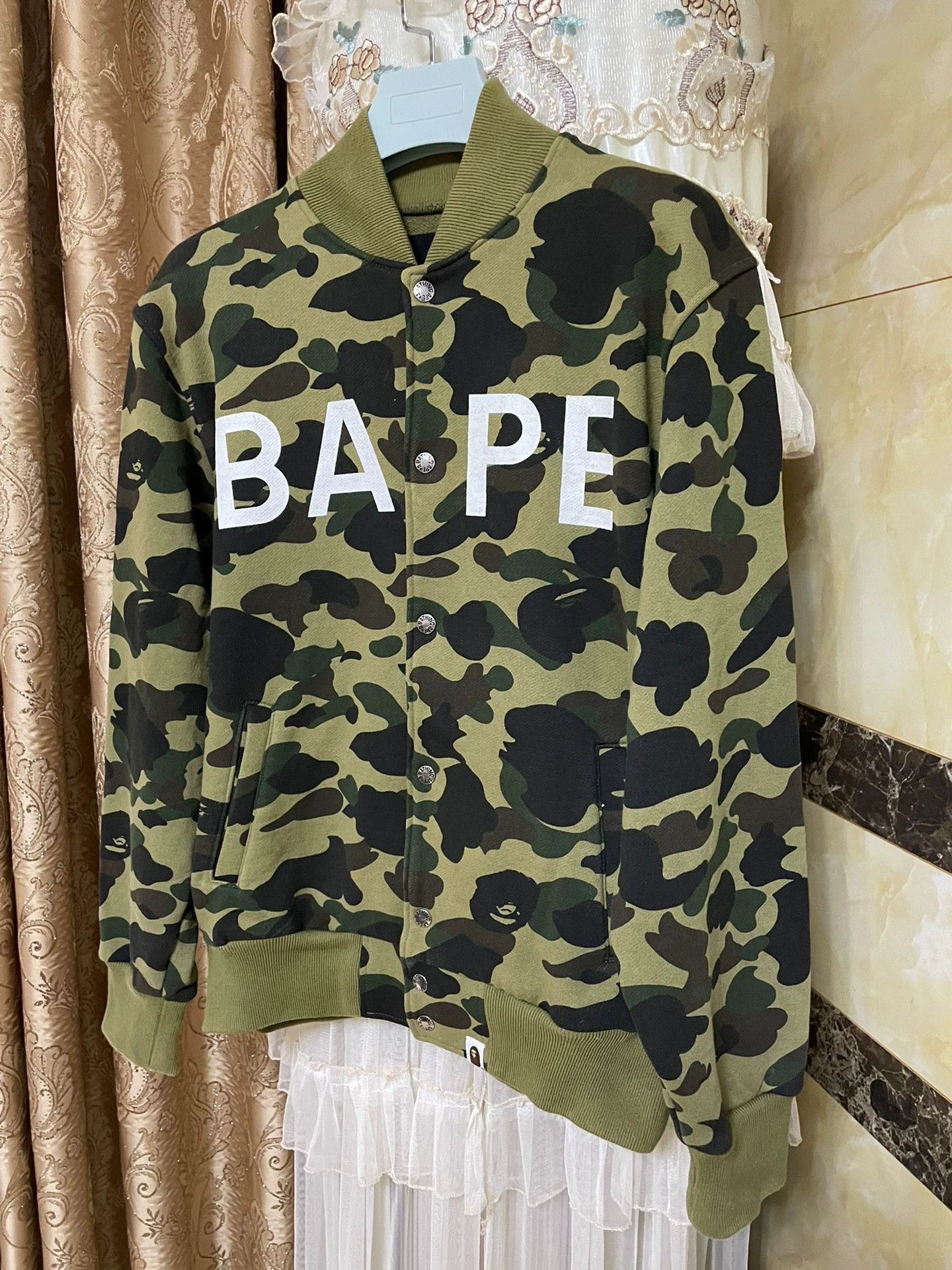 Bape BAPE OG 1ST Green Camo Baseball Jacket M Near New Size US M / EU 48-50 / 2 - 7 Thumbnail
