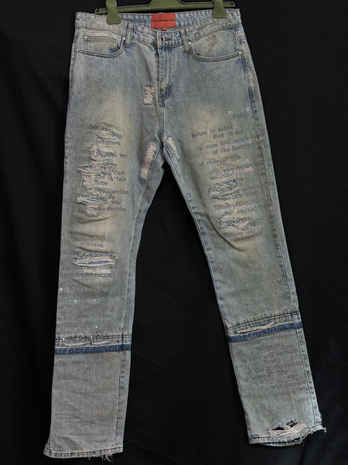 Who Decides War Who Decides War Scripture Denim Jeans | Grailed