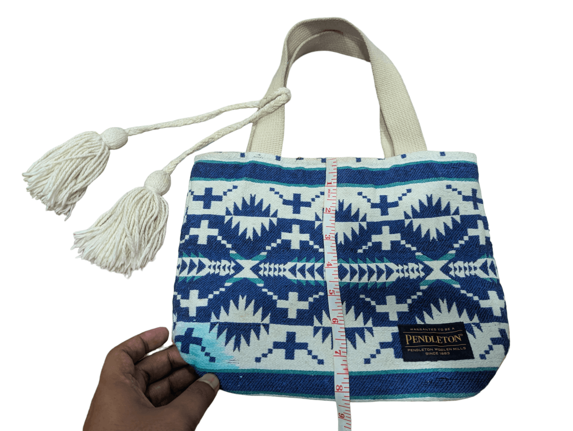 Native × Pendleton Pendelton Navajo Small Tote Bag (BLUE) Size ONE SIZE - 11 Thumbnail