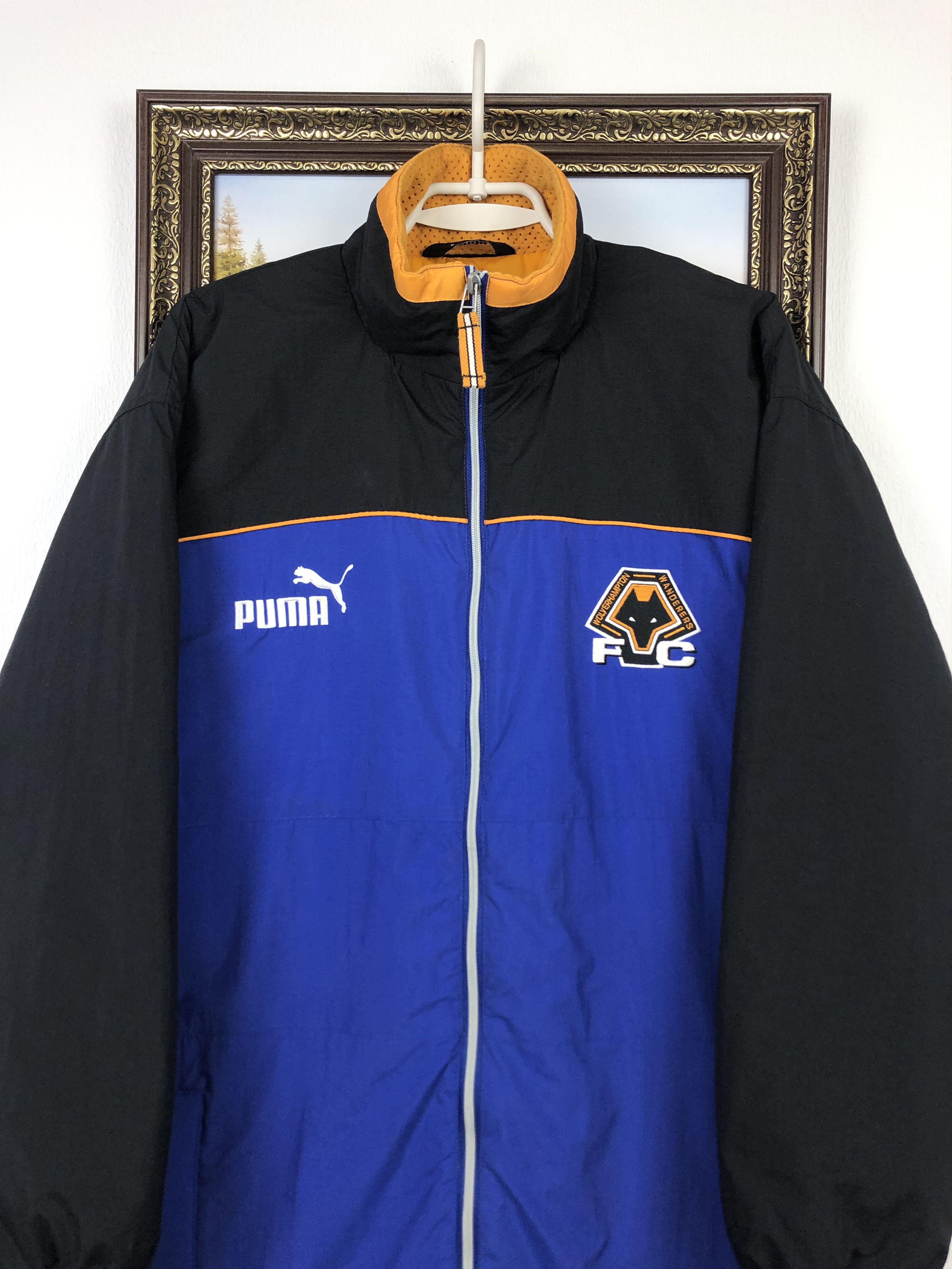 Puma Vintage Wolverhampton Wolves Football Jacket Soccer Bomber Size US M / EU 48-50 / 2 - 2 Thumbnail