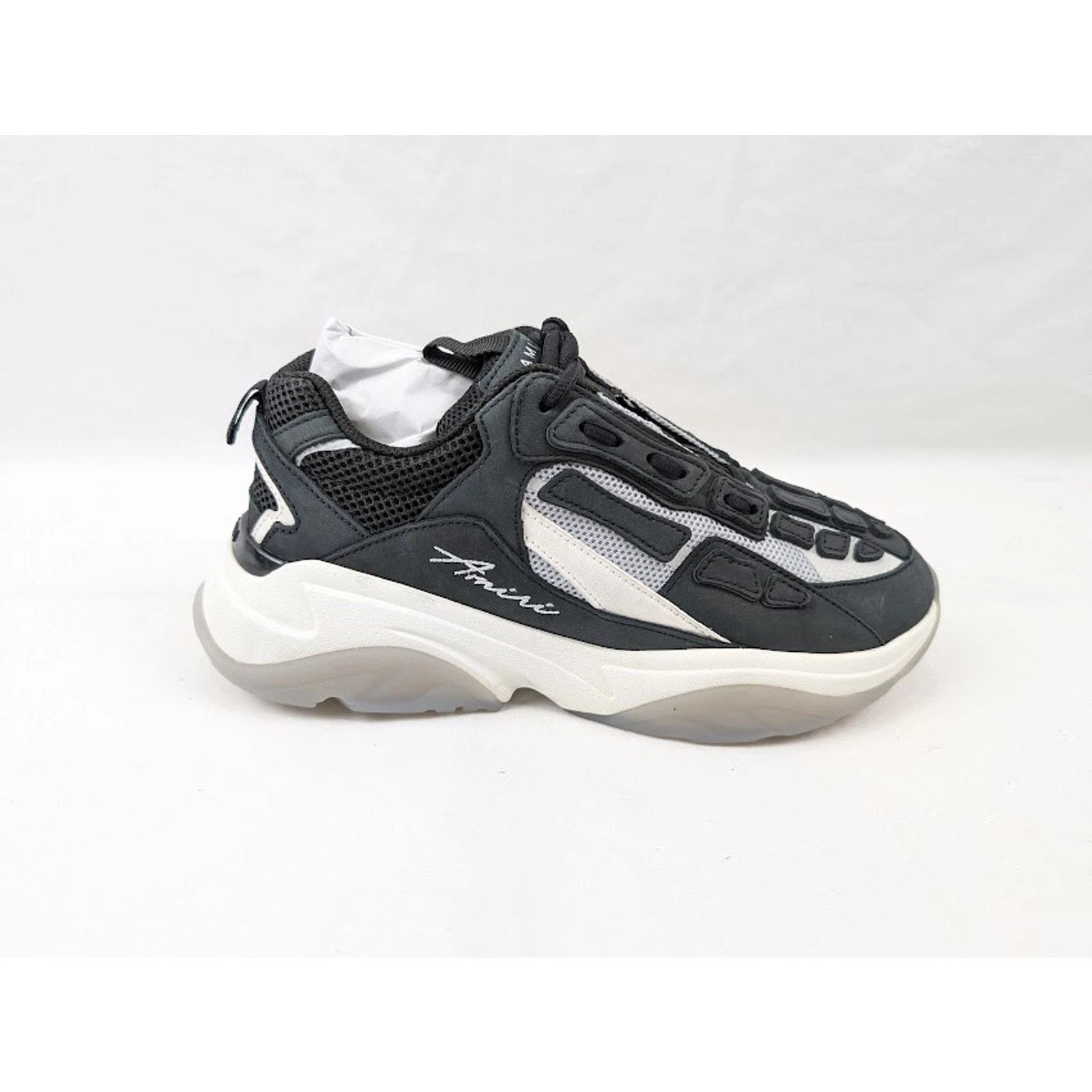 Amiri o1rshd1 Bone Runner Low-Top Sneakers in Black Size US 11 / EU 44 - 1 Thumbnail