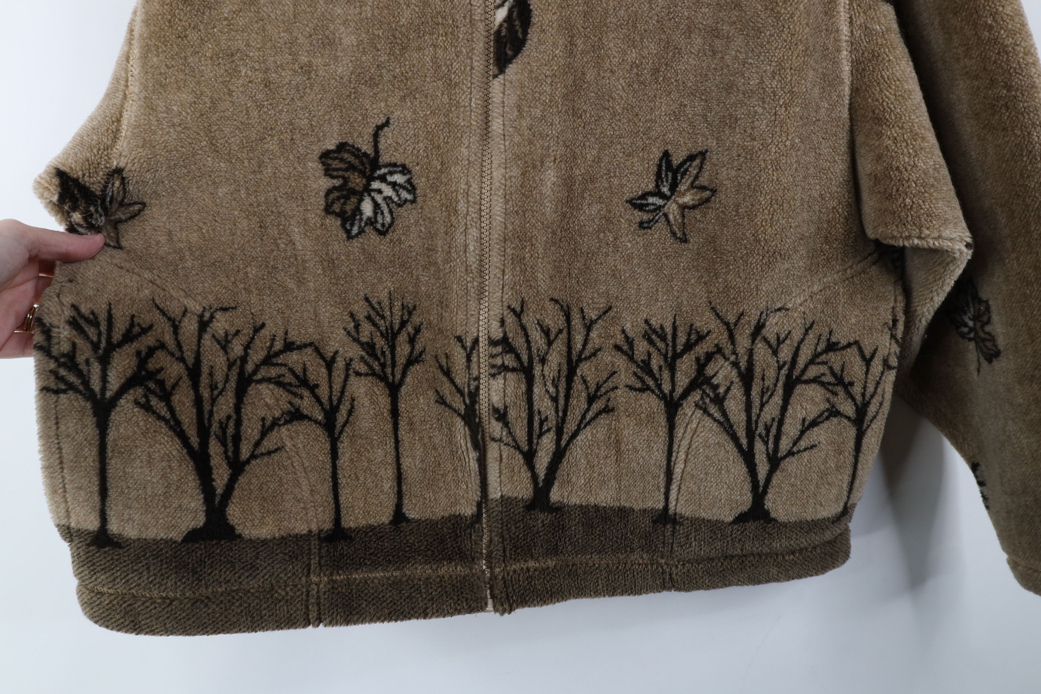 Vintage Vintage 90s Streetwear Tree All Over Print Fleece Jacket USA Size L / US 10 / IT 46 - 6 Thumbnail