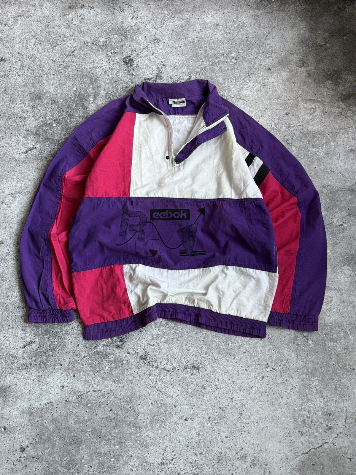 Reebok Vintage Reebok Y2K 1/3 nylon hoodie light jacket Size US M / EU 48-50 / 2 - 2 Thumbnail