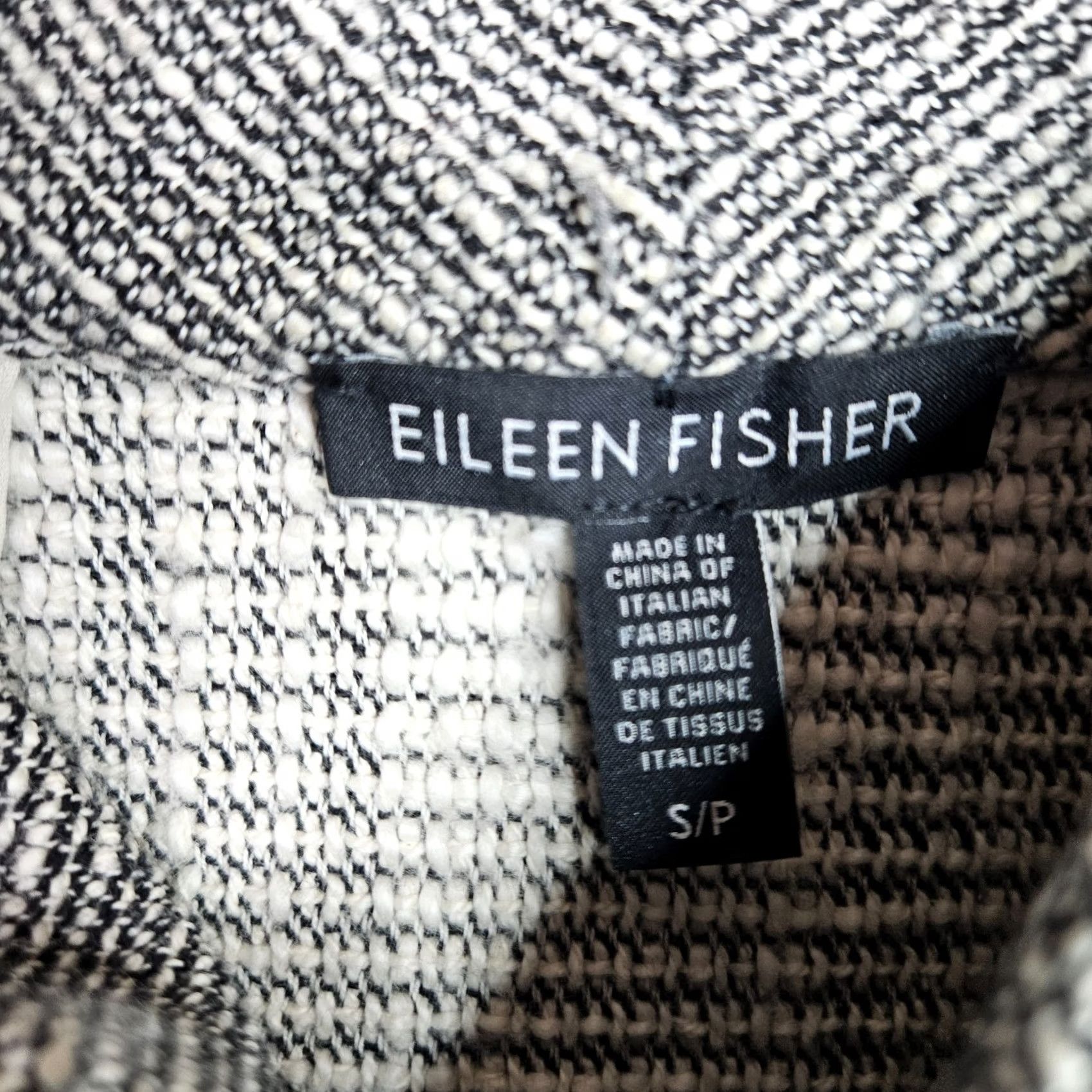 Eileen Fisher Eileen Fisher Women's Grey Cotton Tweed 3/4 Sleeve Open Front Jacket Sz S Size S / US 4 / IT 40 - 8 Thumbnail