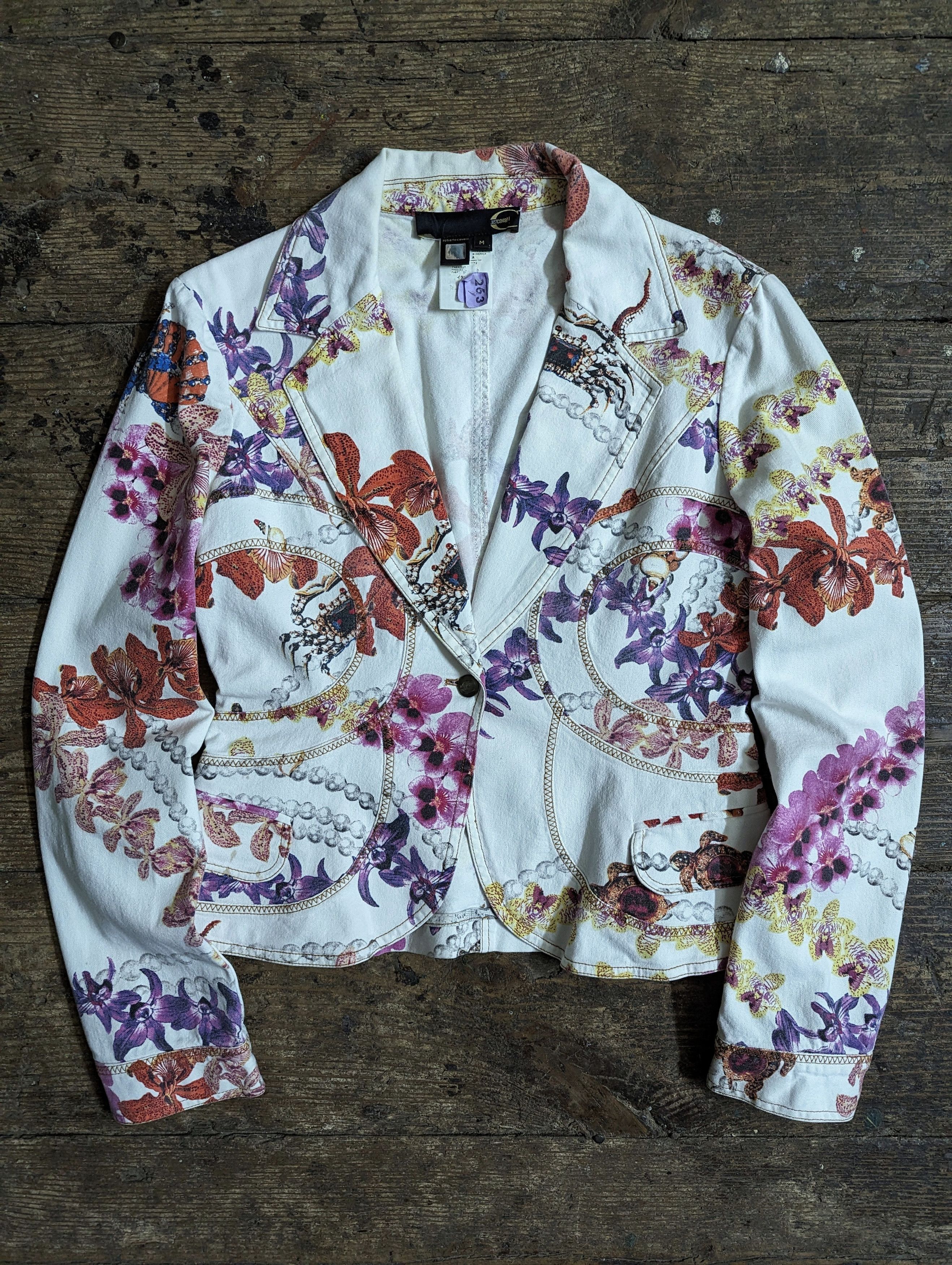 Just Cavalli 00s Just Cavalli Ocean Mixed Floral Pattern Blazer Jacket Size M / US 6-8 / IT 42-44 - 1 Thumbnail