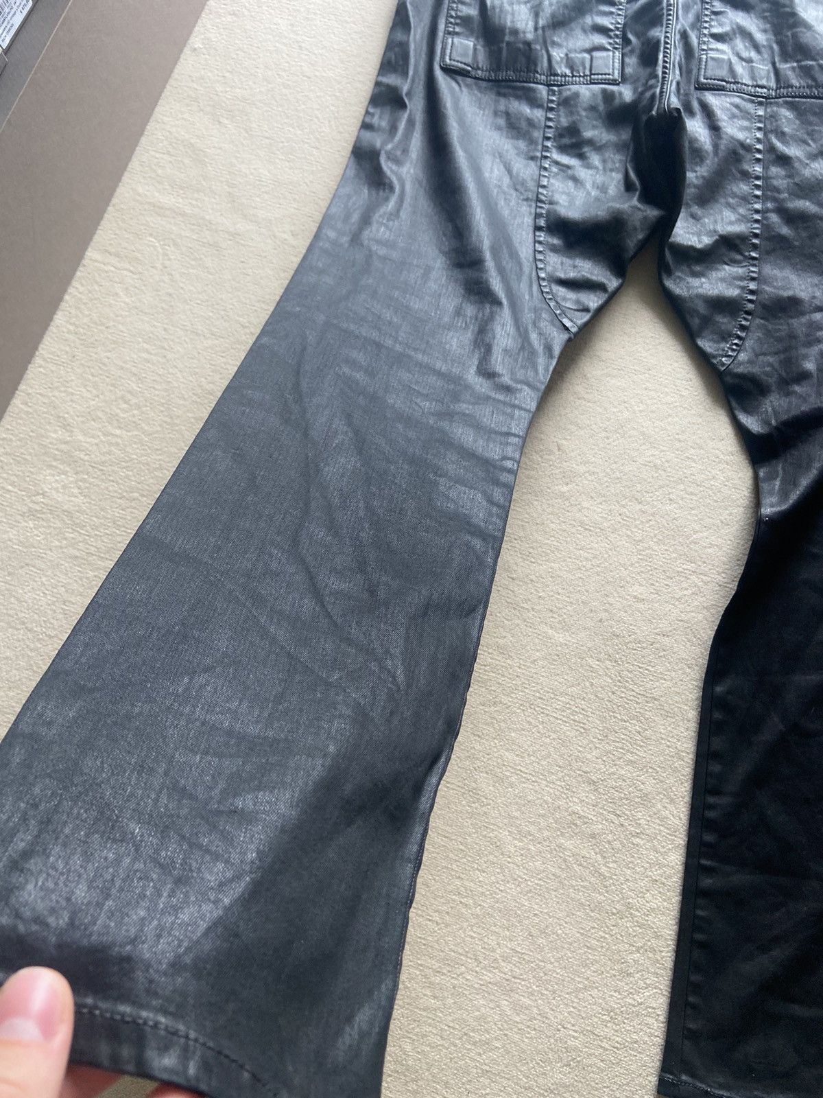 Rick Owens × Rick Owens Drkshdw * RARE * SBW HEAVY WAXED CREATCH CARGO PANTS SIZE L Size US 34 / EU 50 - 14 Thumbnail