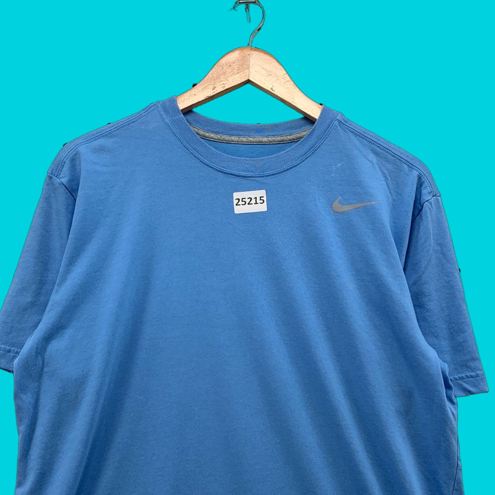 Nike Nike Dri Fit Shirt Sky Blue Gray Swoosh Mens Large Short Sleeve 21.5x27.5 Size US L / EU 52-54 / 3 - 1 Thumbnail