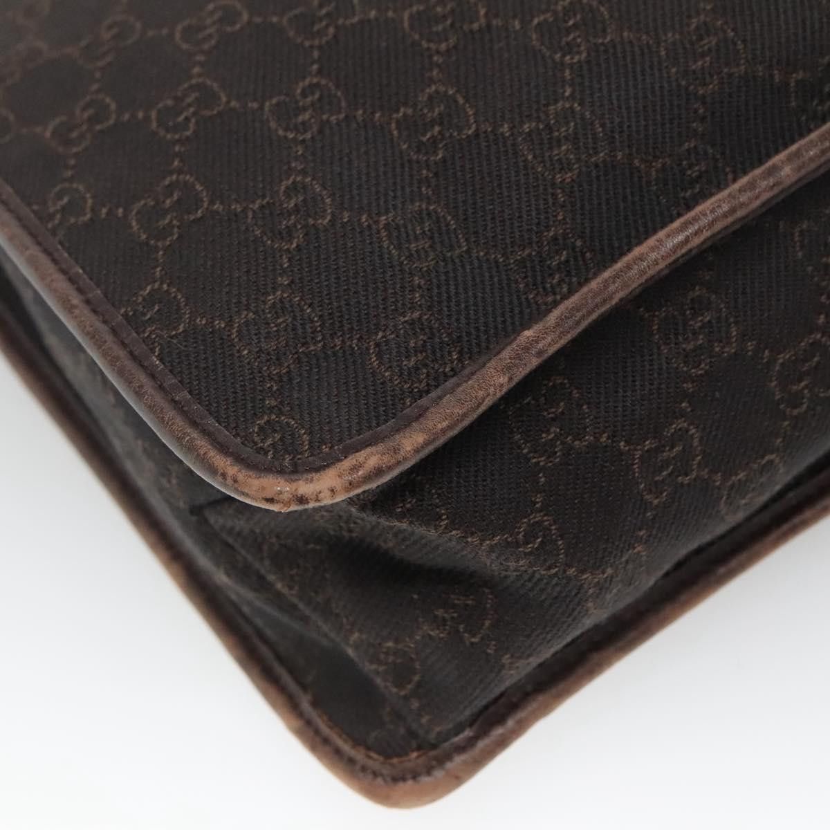 Gucci GUCCI GG Canvas Shoulder Bag Dark Brown Size ONE SIZE - 14 Thumbnail