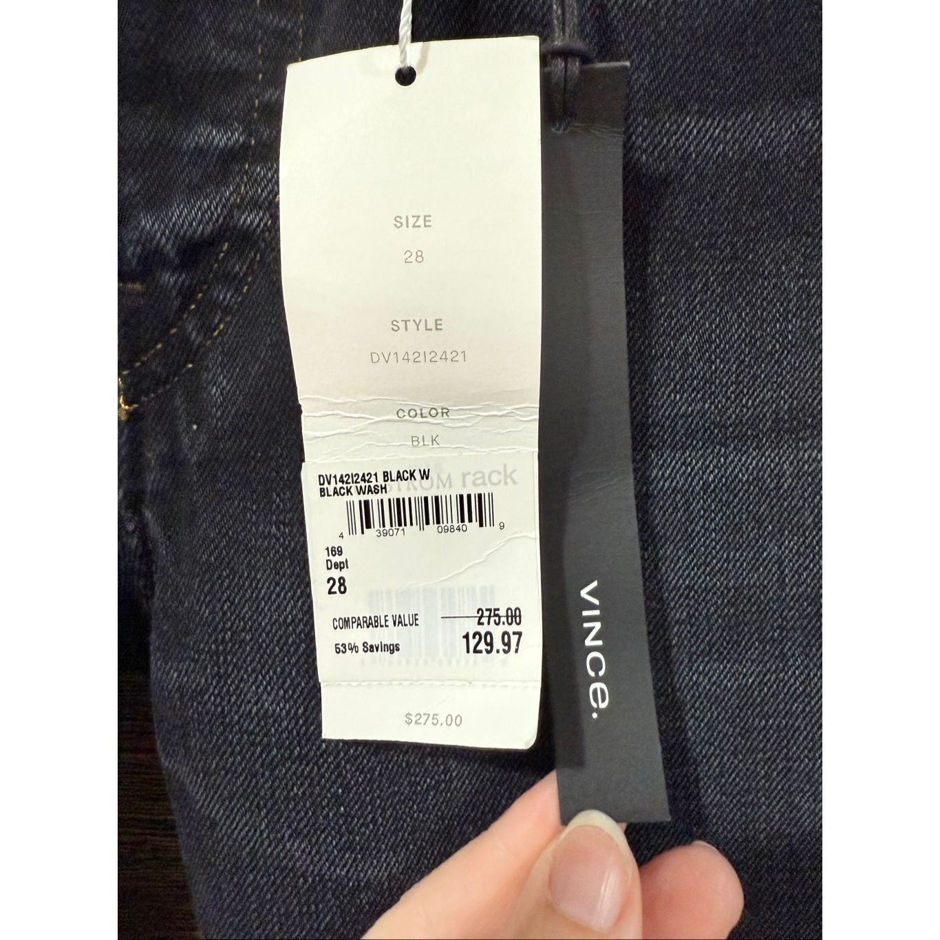 Vince Vince NWT washed black jeans raw hem size 28 Size 28" / US 6 / IT 42 - 3 Thumbnail