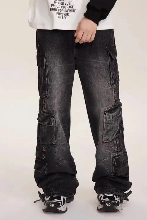 VIBE Vintage washed heavy duty multi-pocket rare jeans Size US 32 / EU 48 - 6 Thumbnail