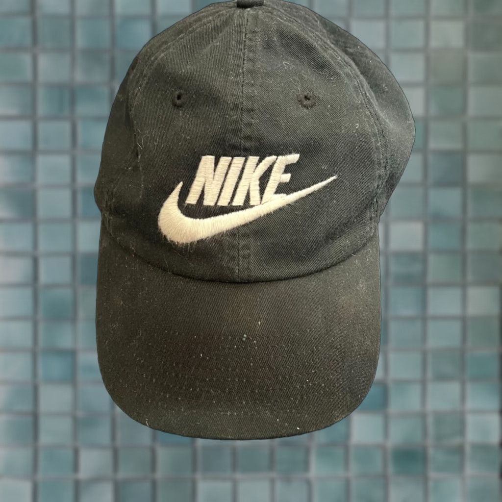Nike VINTAGE Nike Swoosh Heritage 86 Trucker Hat Adjustable One Size Black Denim 5 Panel Mens Cap Size ONE SIZE - 1 Thumbnail