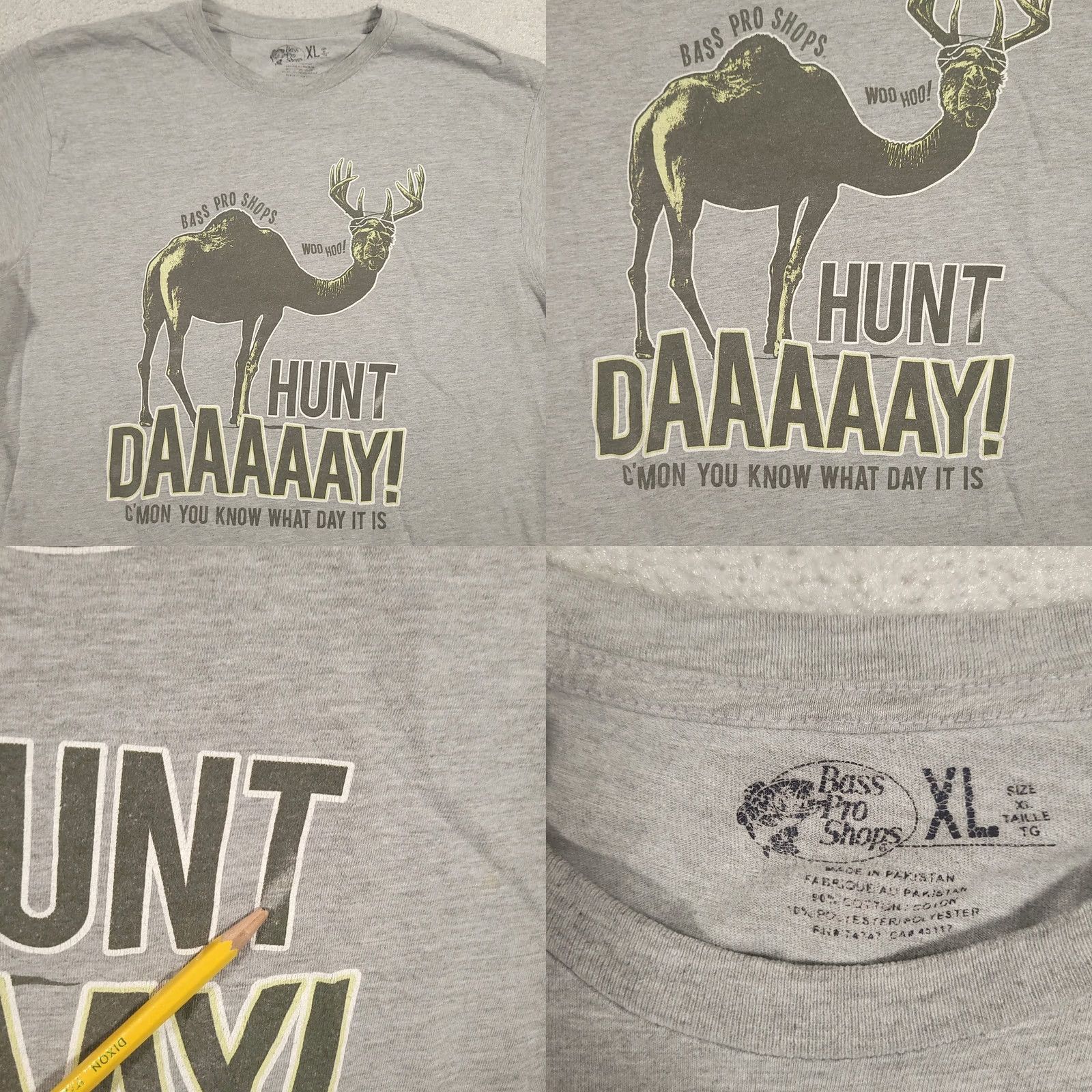 Bass Pro Shops Bass Pro Shops Shirt Mens XL Gray Short Sleeve Graphic Print Crew Neck Size US XL / EU 56 / 4 - 8 Thumbnail