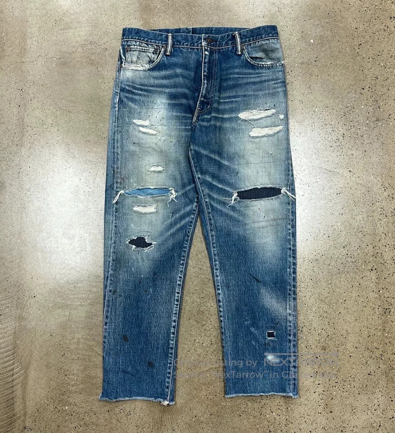 visvim tacked crash jeans for casual style.