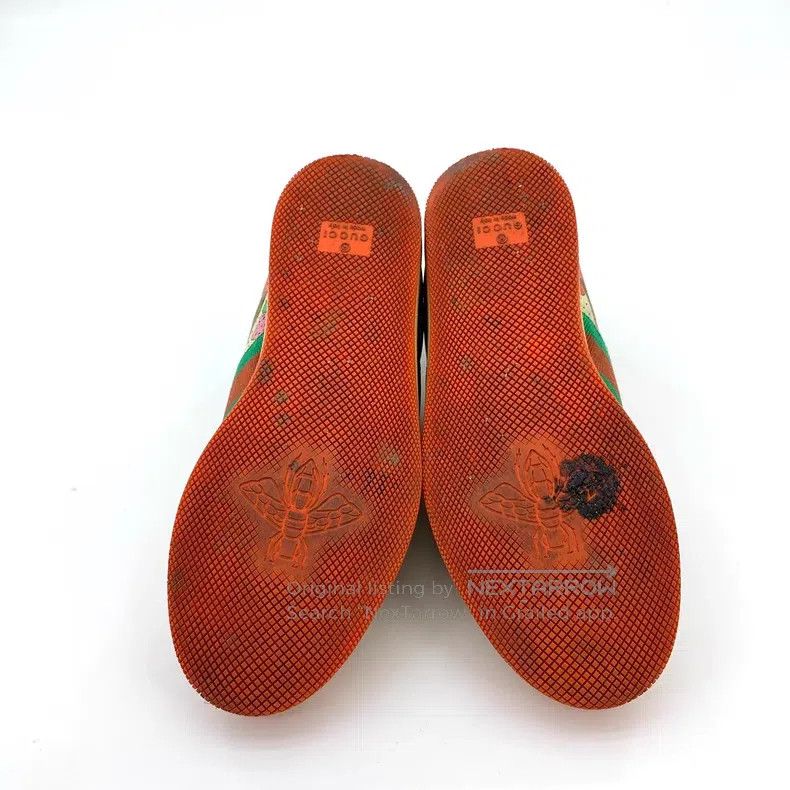 Gucci Gucci Colour-blocked strawberry print lacing casual sports Size US 5.5 / IT 35.5 - 5 Thumbnail