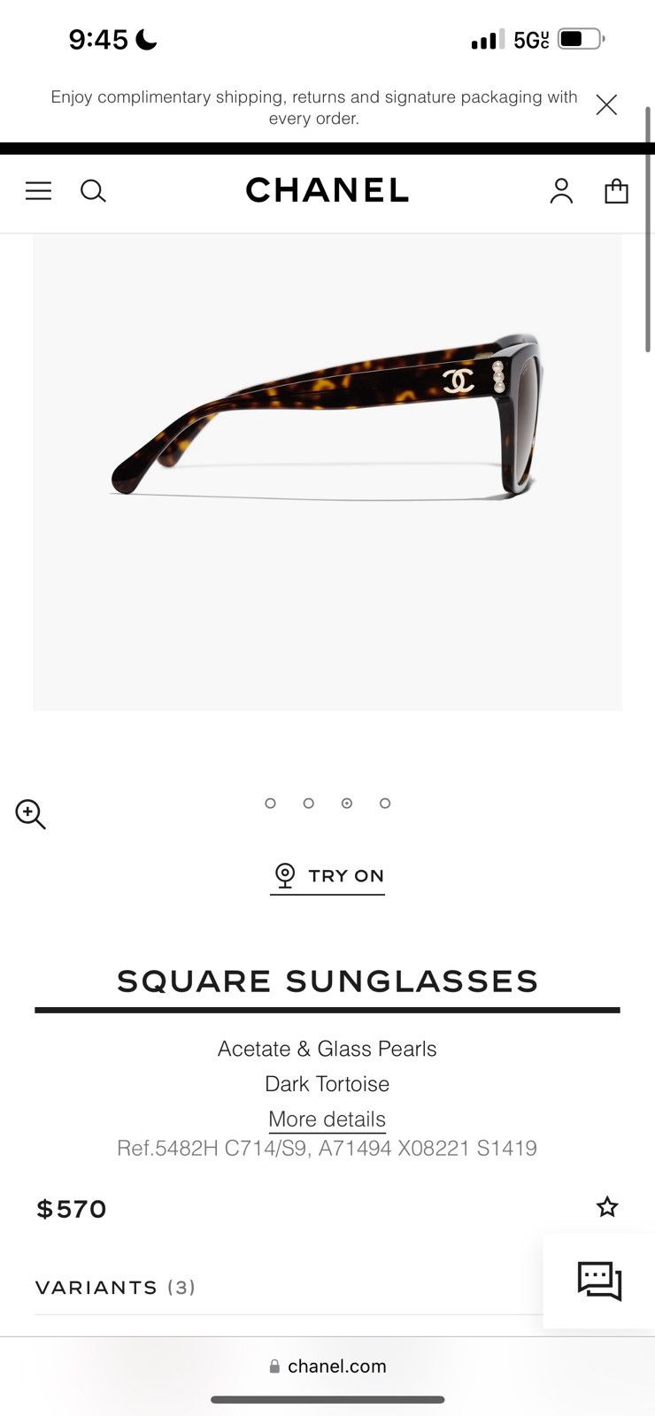 Chanel Chanel sunglasses Size ONE SIZE - 2 Thumbnail