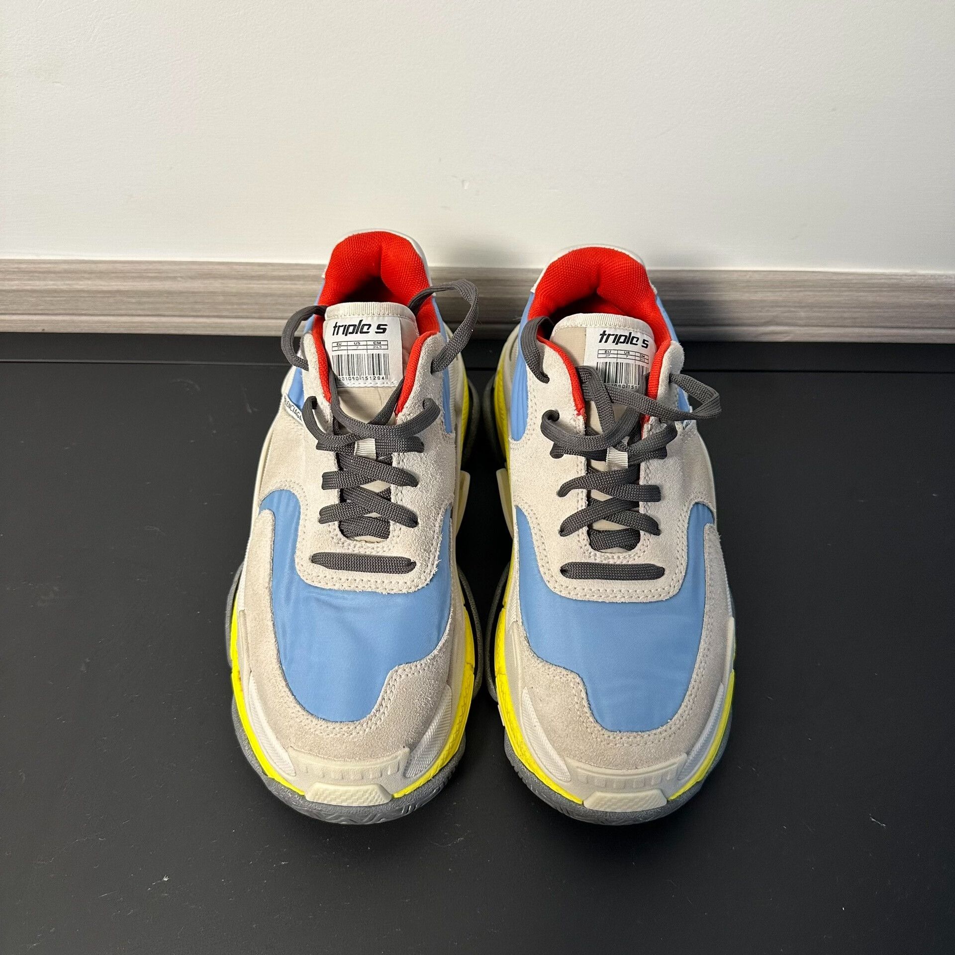 Balenciaga Triple S Sneakers in Blue and Yellow