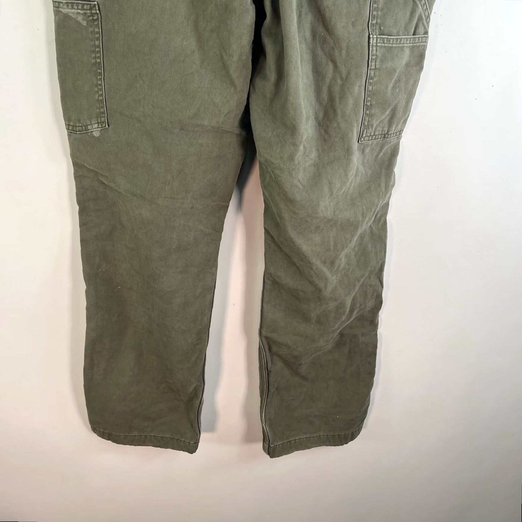 Carhartt VINTAGE Carhartt Canvas Carpenter Lined Distressed Pants Mens Size 34x32 Sage Green 10070 Grunge Workwear Size US 34 / EU 50 - 6 Thumbnail