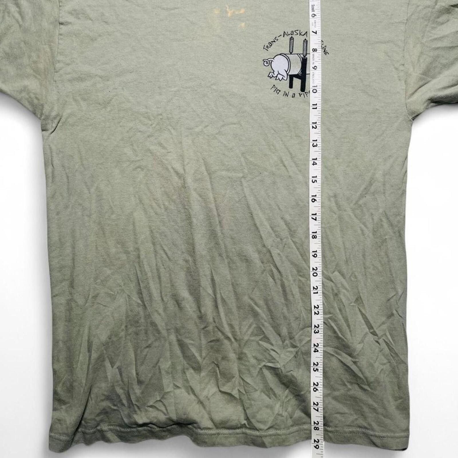 Hanes Vintage Trans-Alaska Pipeline Pig In A Pipe Shirt Olive L Size US L / EU 52-54 / 3 - 7 Thumbnail