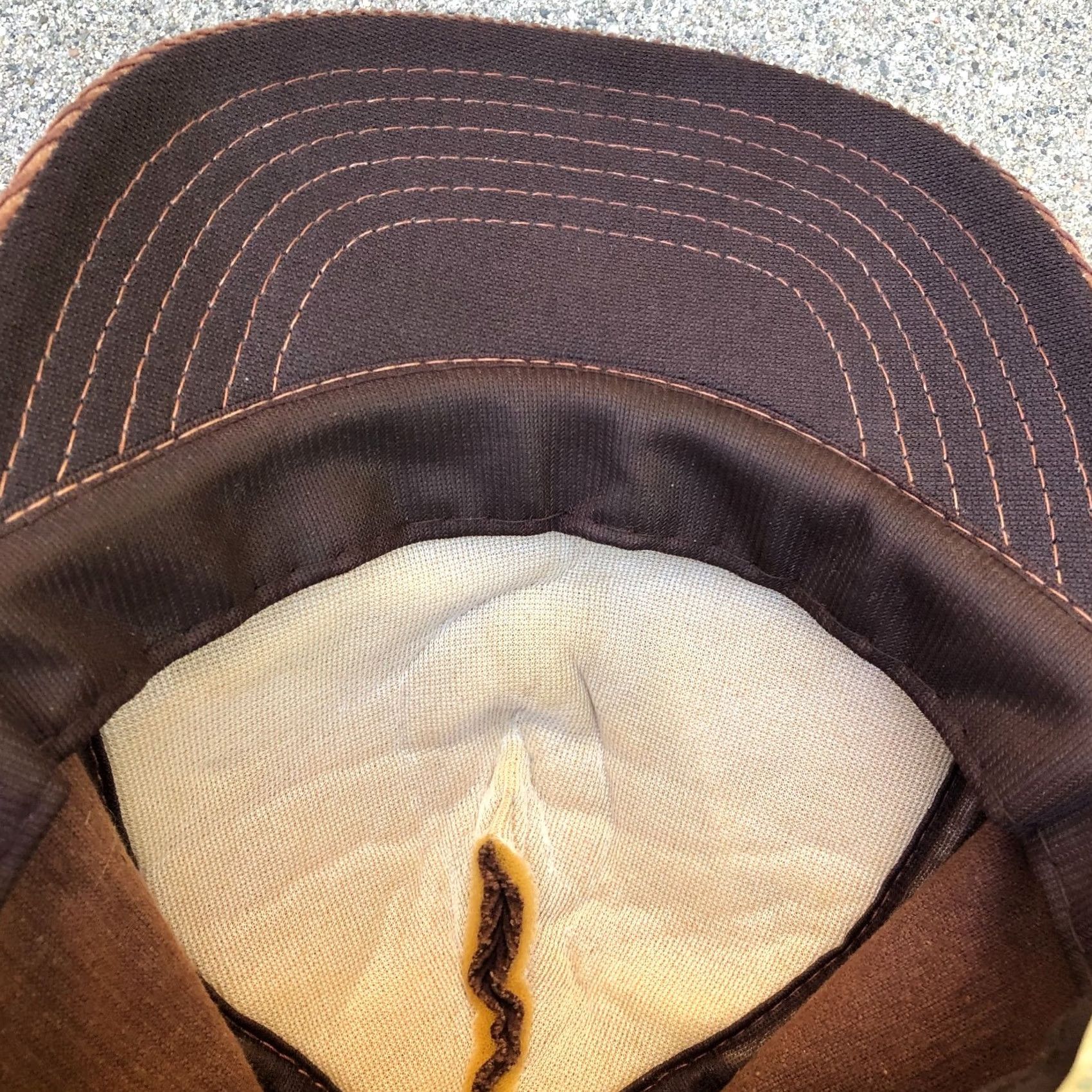 Crown Cap VINTAGE Designer Award Cap Corduroy Strapback Hat Men's M/L Brown Cap 80s Adjustable Stonewashed? Size ONE SIZE - 4 Thumbnail