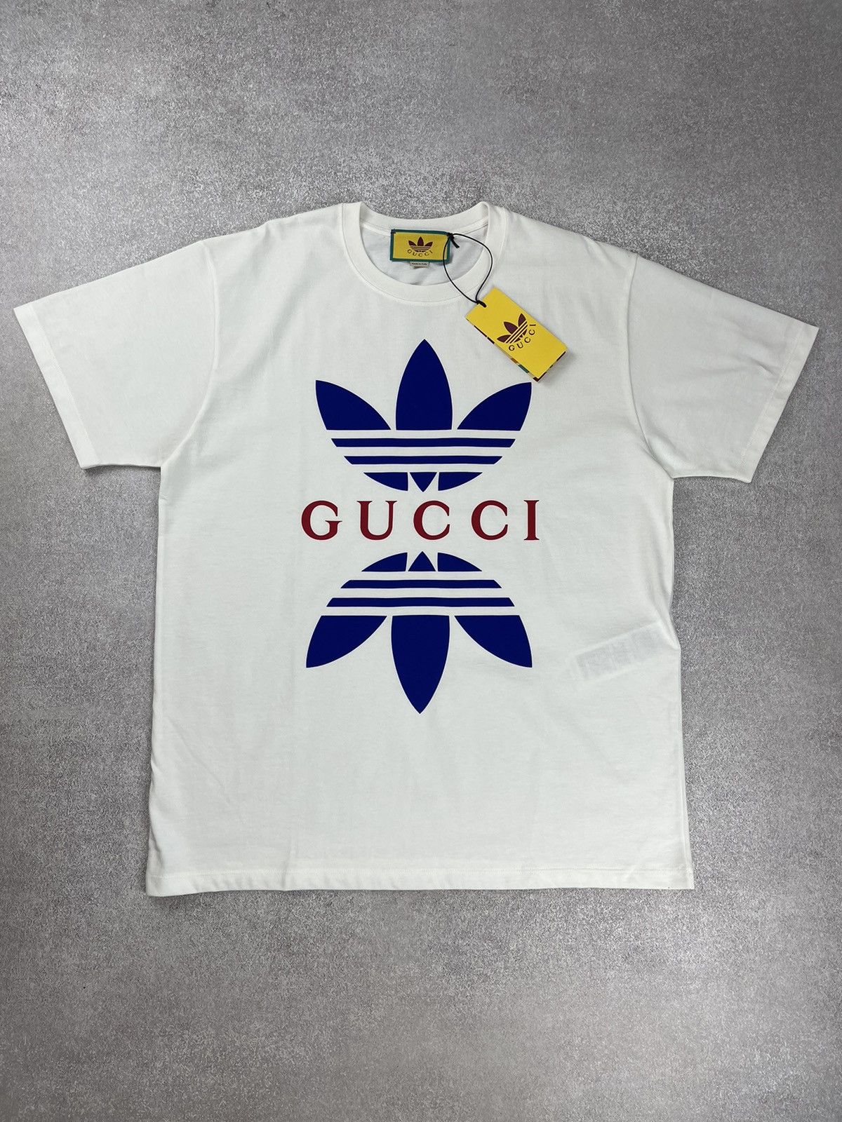 Adidas × Gucci Gucci x Adidas Cotton Jersey T-Shirt White Size US L / EU 52-54 / 3 - 2 Thumbnail