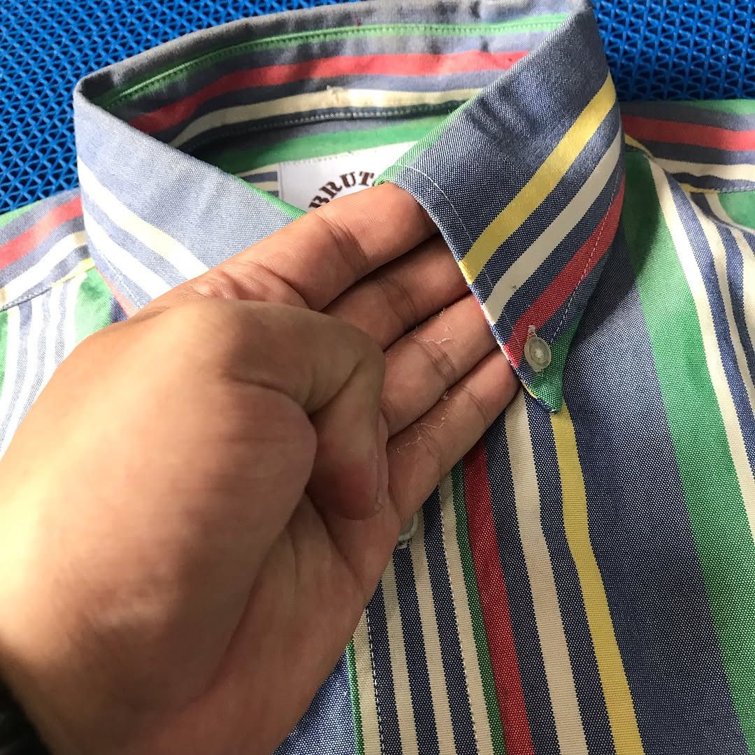 Brutus × Other UK Vintage Brutus Trimfit London the Candy Stripe Oxford Colar Size US XL / EU 56 / 4 - 7 Thumbnail