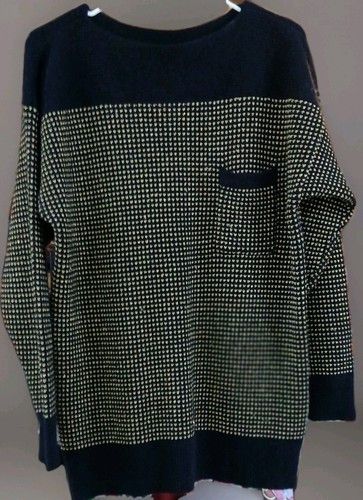 Liz Claiborne Vintage Liz Claiborne Wool Sweater Black Gold Grid Knit M Size M / US 6-8 / IT 42-44 - 1 Thumbnail