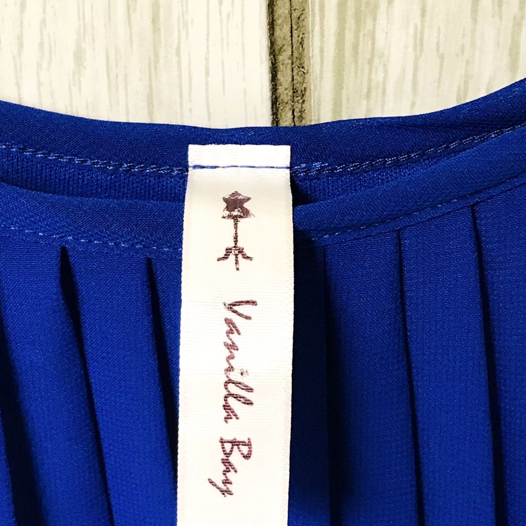 Vintage Vanilla Bay Woman Royal Blue A-Line Spaghetti Strap Sleeveless Mini Cami Dress S Size S / US 4 / IT 40 - 2 Thumbnail