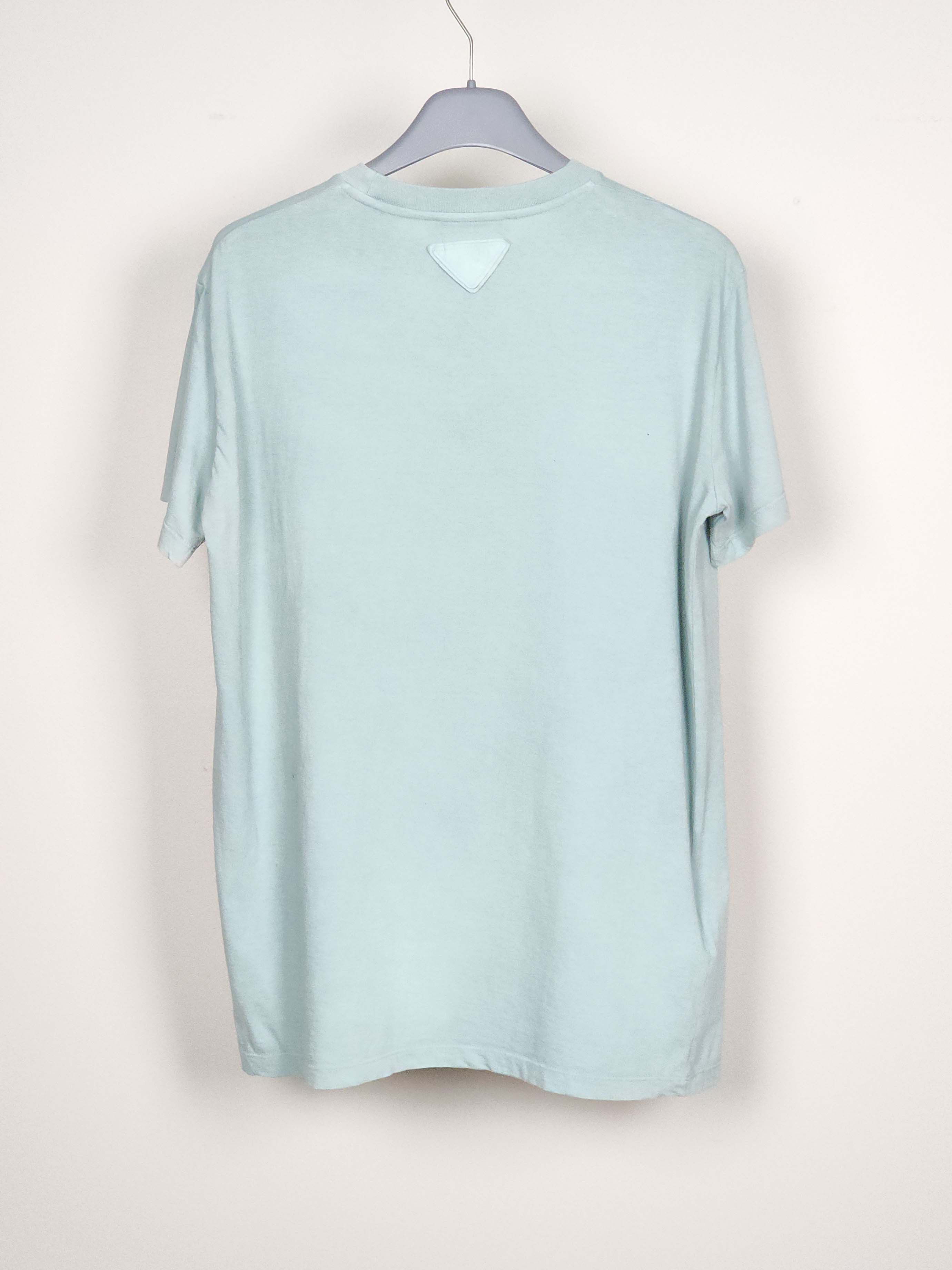 Prada Light Green Cotton Logo Patch T-Shirt Large Size L / US 10 / IT 46 - 2 Thumbnail