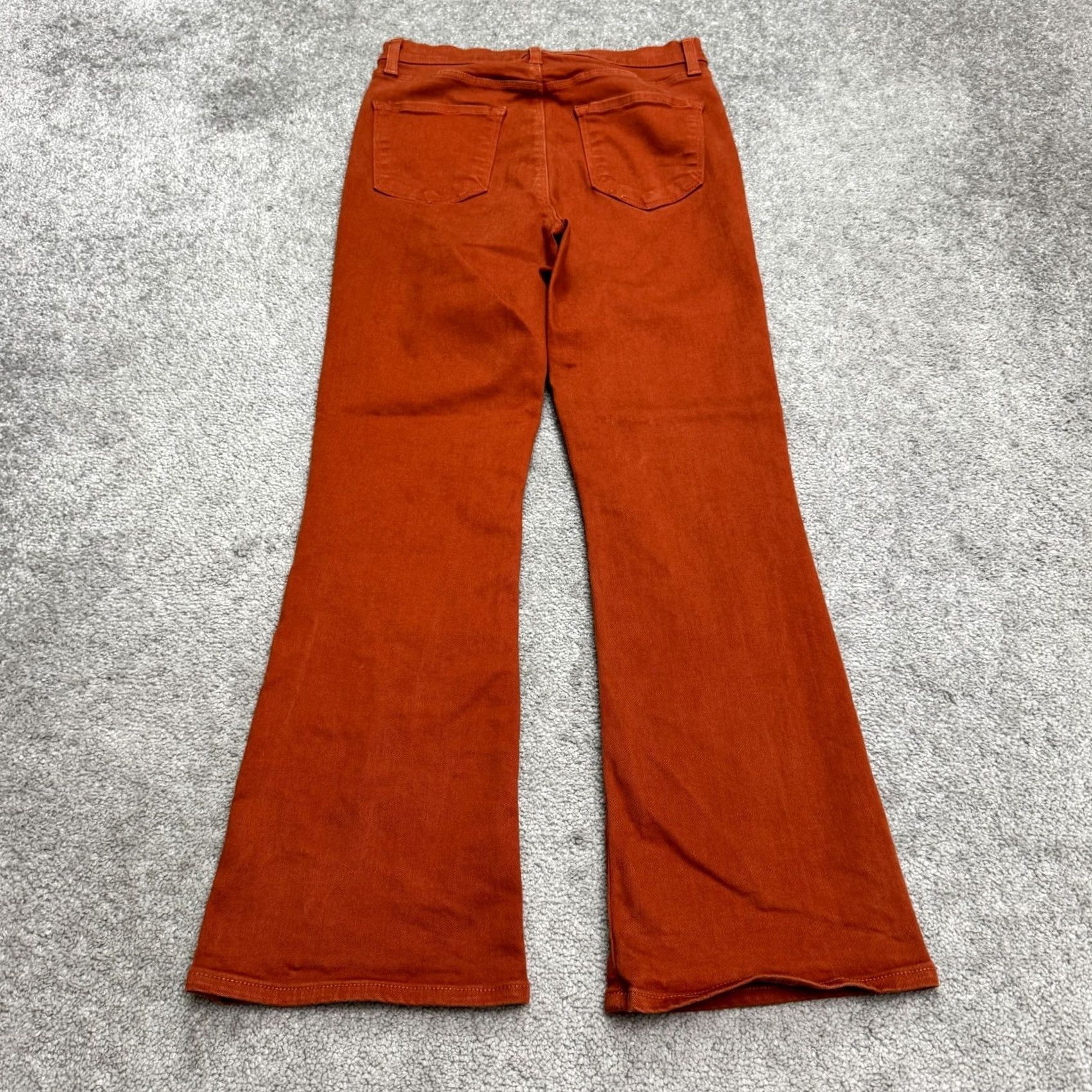 J Brand J Brand Lillie High Rise Flared Denim Jeans Womens 27 Rust Orange Button Fly Size 27" / US 4 / IT 40 - 2 Thumbnail