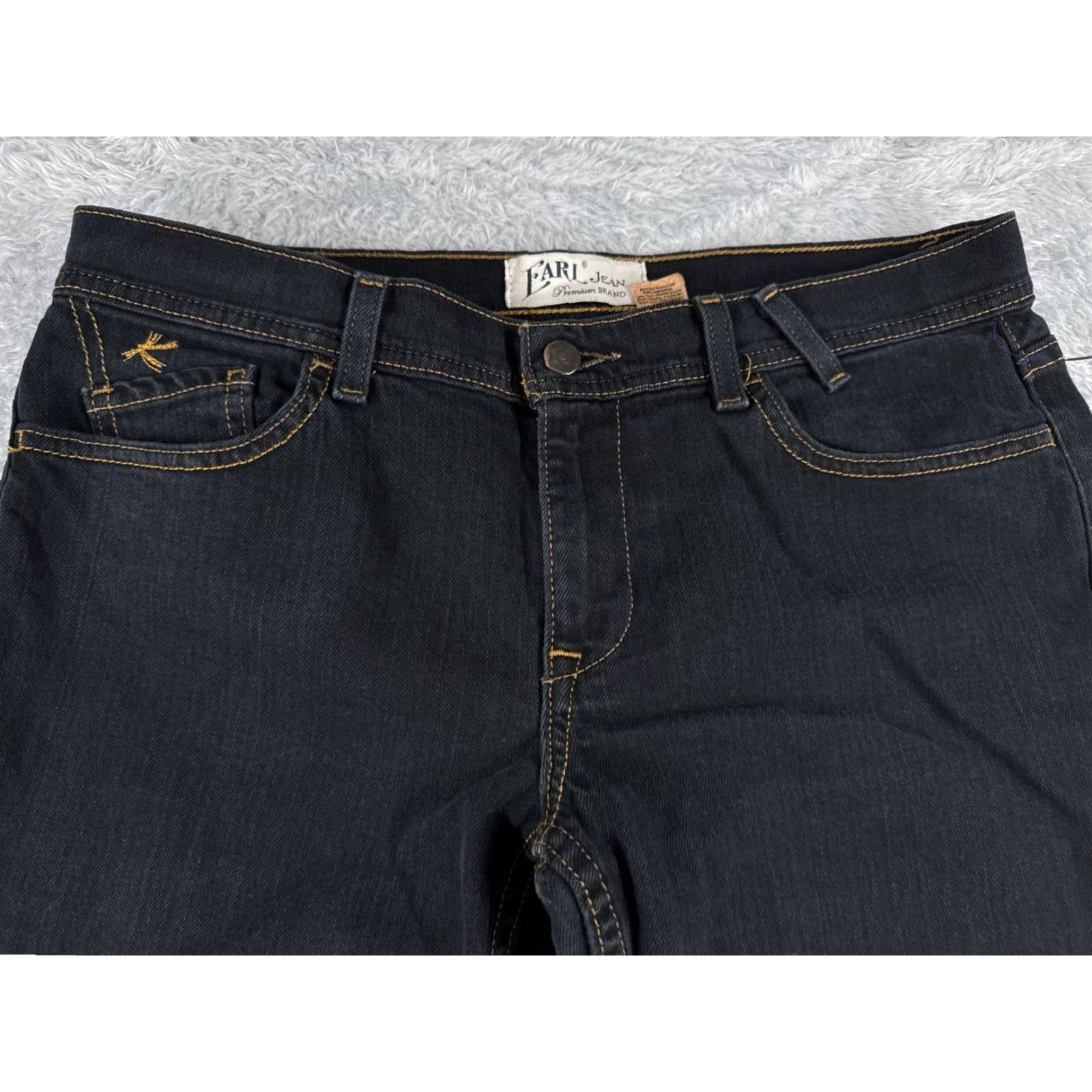 Vintage Earl Jean Jeans Women 8 Black Denim Bootcut Mid Rise 32x31 Regular Stretch 5-Pocket Size 30" / US 8 / IT 44 - 4 Thumbnail