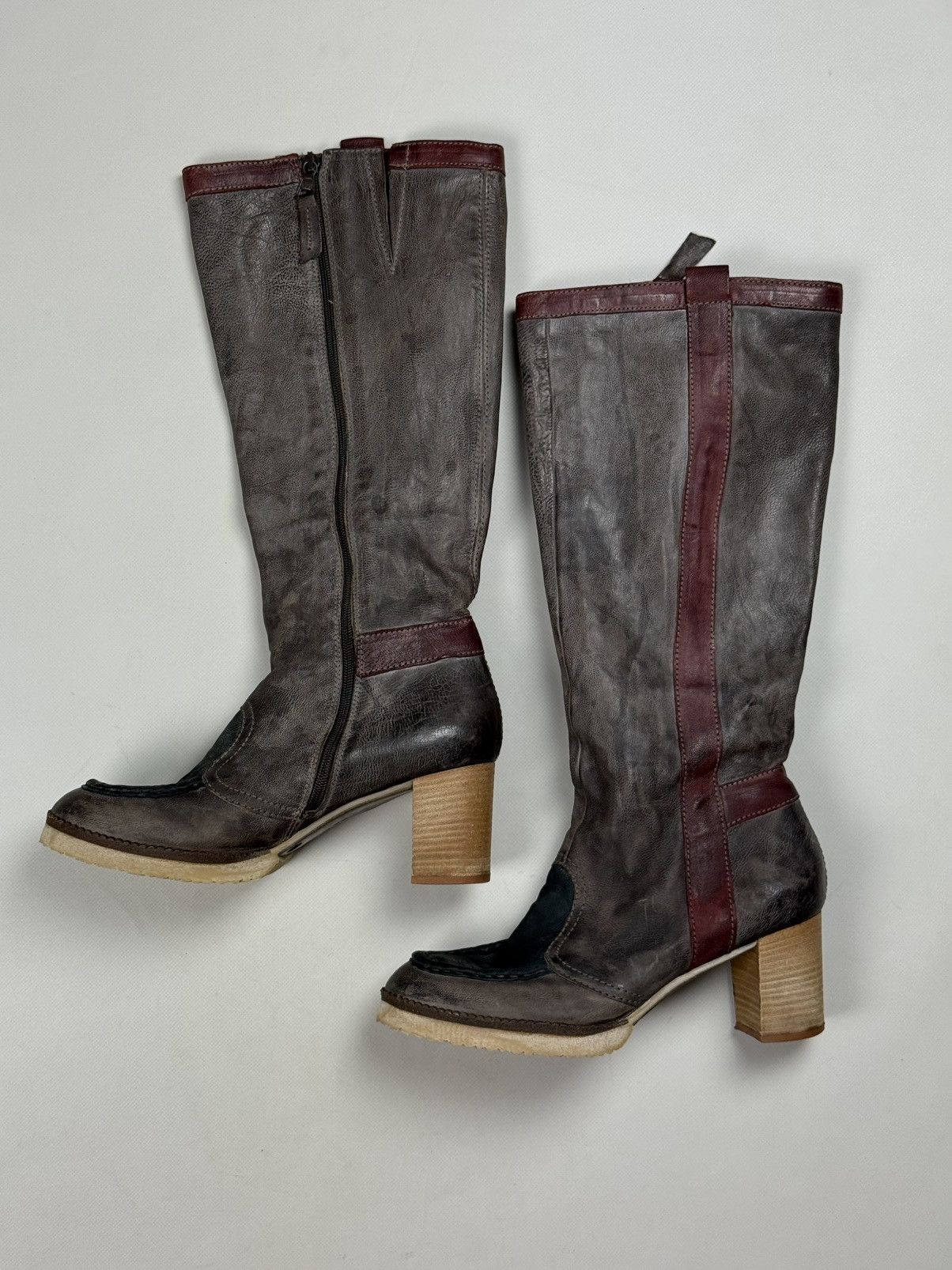 A.S.98 Airstep A.S. 98 VTG Avant-Garde Leather Over The Knee Boots Size US 11 / IT 41 - 8 Thumbnail