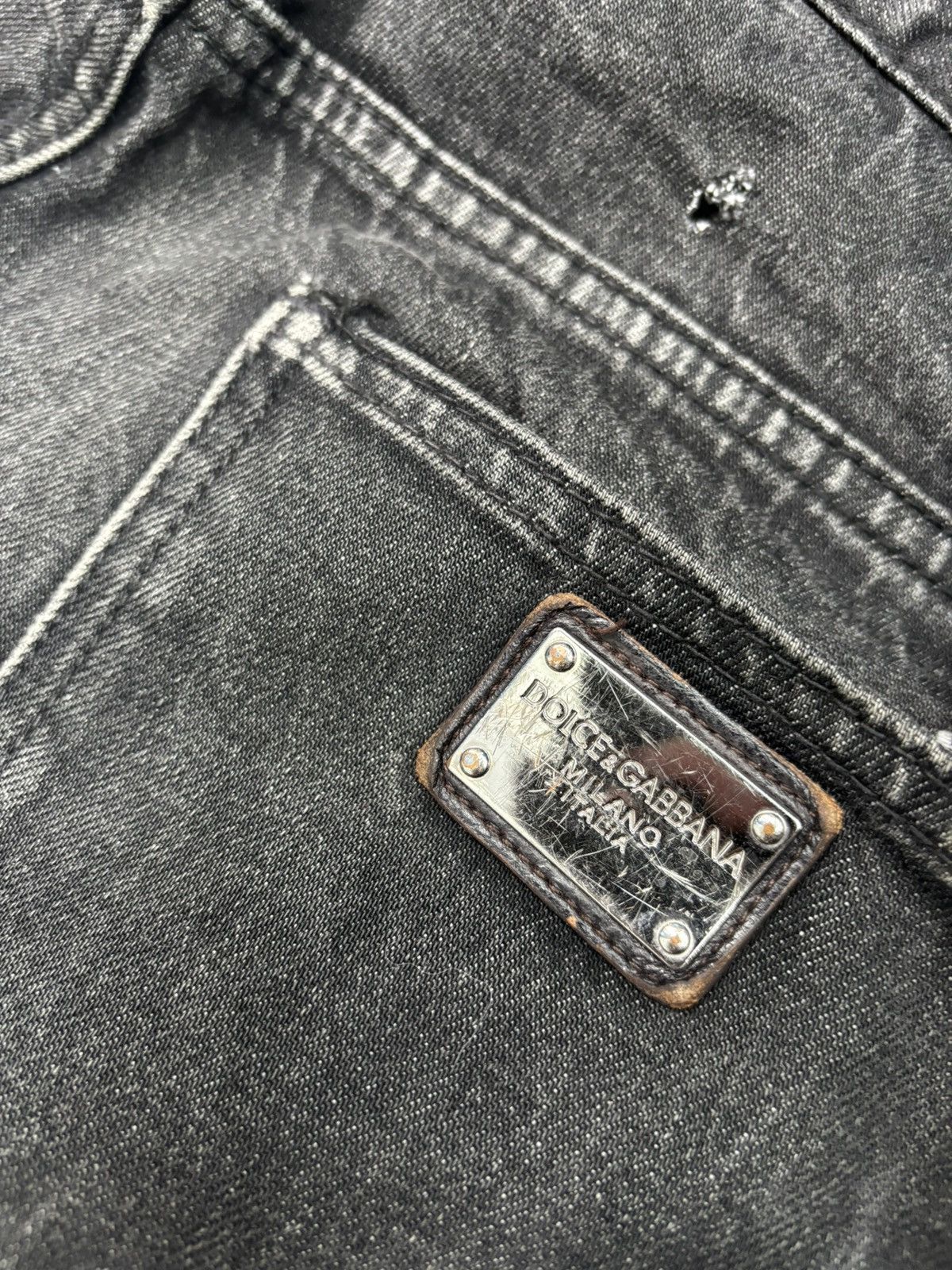 Dolce & Gabbana 🔥DOLCE & GABBANA SUPER BLACK DISTRESSED DENIM JEANS Size US 34 / EU 50 - 13 Thumbnail