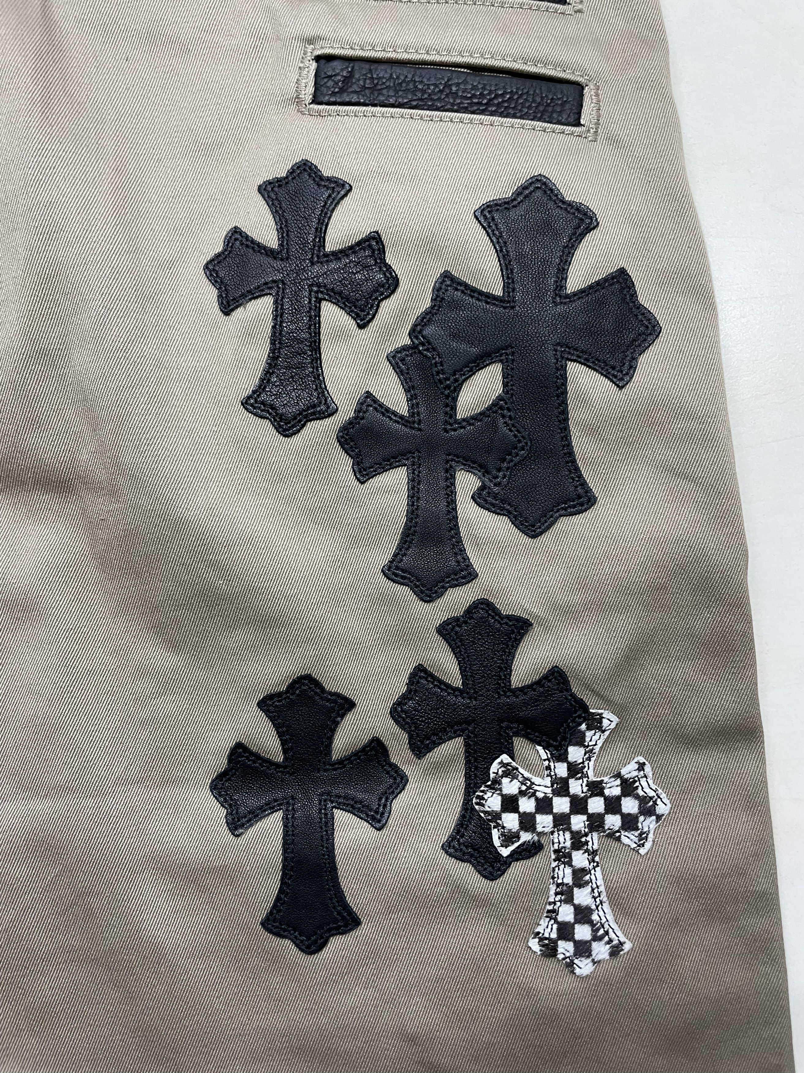 Chrome Hearts Chrome Hearts Black&Checkerboard Patch Chino Pants Size US 33 - 3 Thumbnail