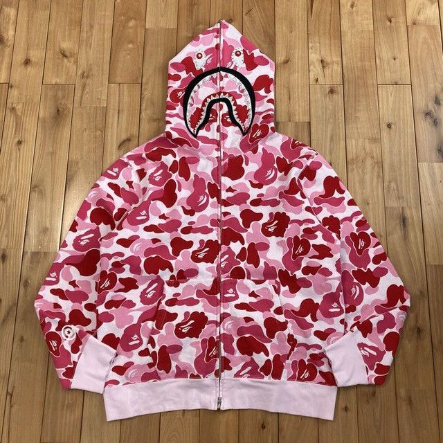 Bape BAPE ABC Camo Pink Crystal Stone Shark Full Zip Hoodie APE Size US XL / EU 56 / 4 - 2 Thumbnail