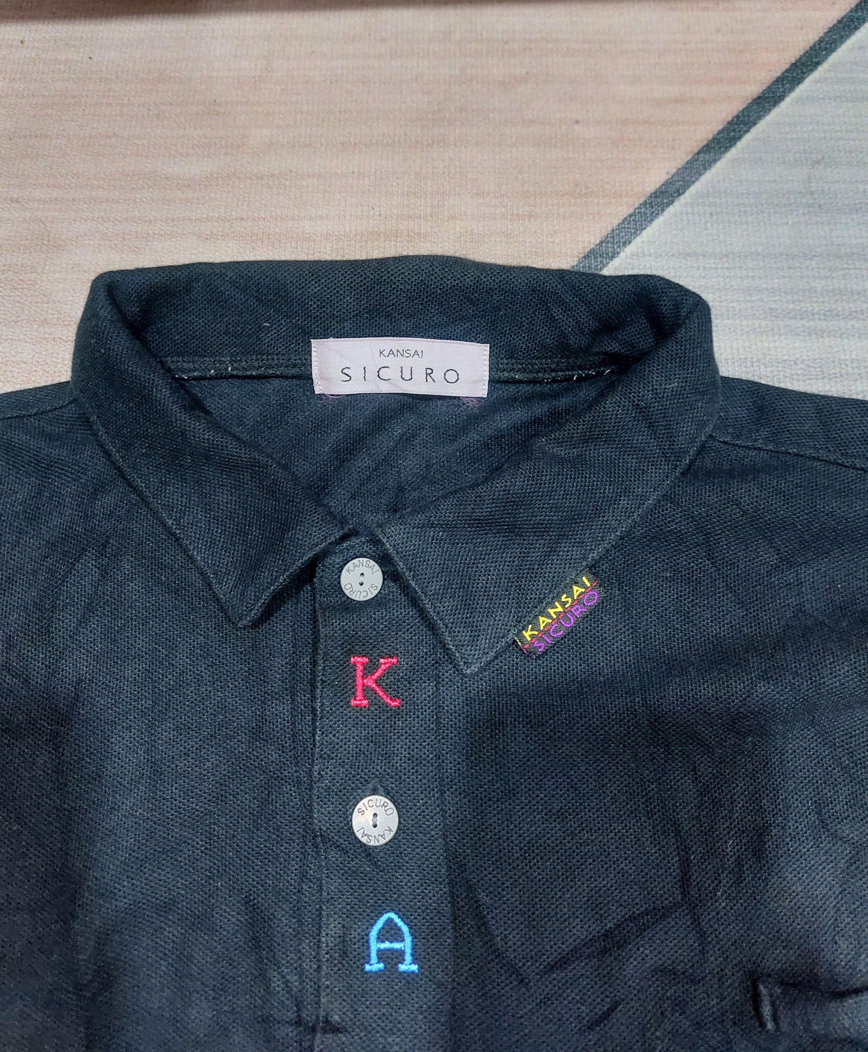 Designer × Japanese Brand × Kansai Yamamoto KANSAI SICURO LONG SLEEVE POLO BUTTON UP Size US XL / EU 56 / 4 - 7 Thumbnail