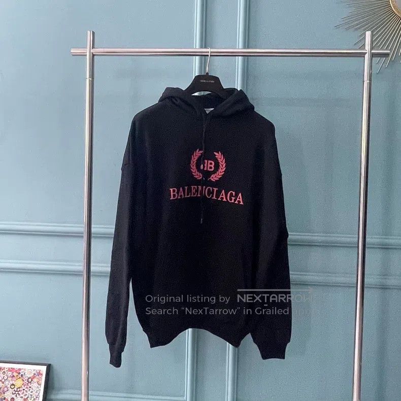 Balenciaga Balenciaga Wheat ear logo black hoodie Size US S / EU 44-46 / 1 - 1 Thumbnail